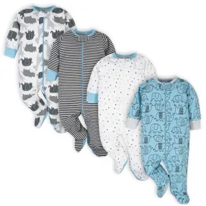 4-Pack Baby Neutral Elephant Sleep 'N Plays Gerber Childrenswea