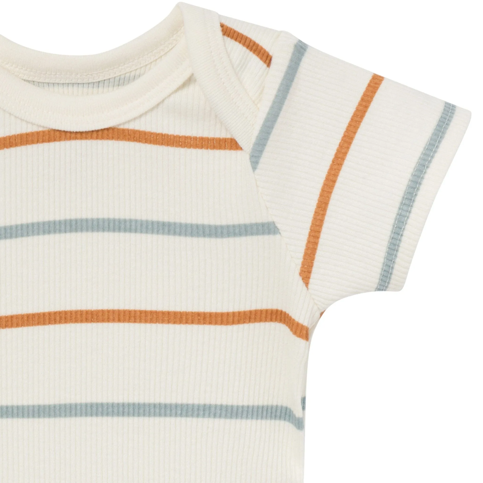 4-Piece Baby Boys Ivory Stripe Short Sleeve Bodysuits and Shorts Set Gerber Childrenswea