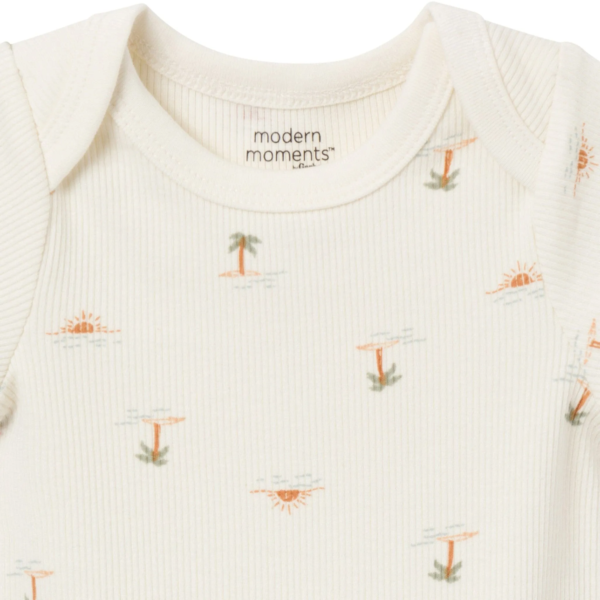 4-Piece Baby Neutral Ivory Mini Island Short Sleeve Bodysuits and Shorts Set Gerber Childrenswea