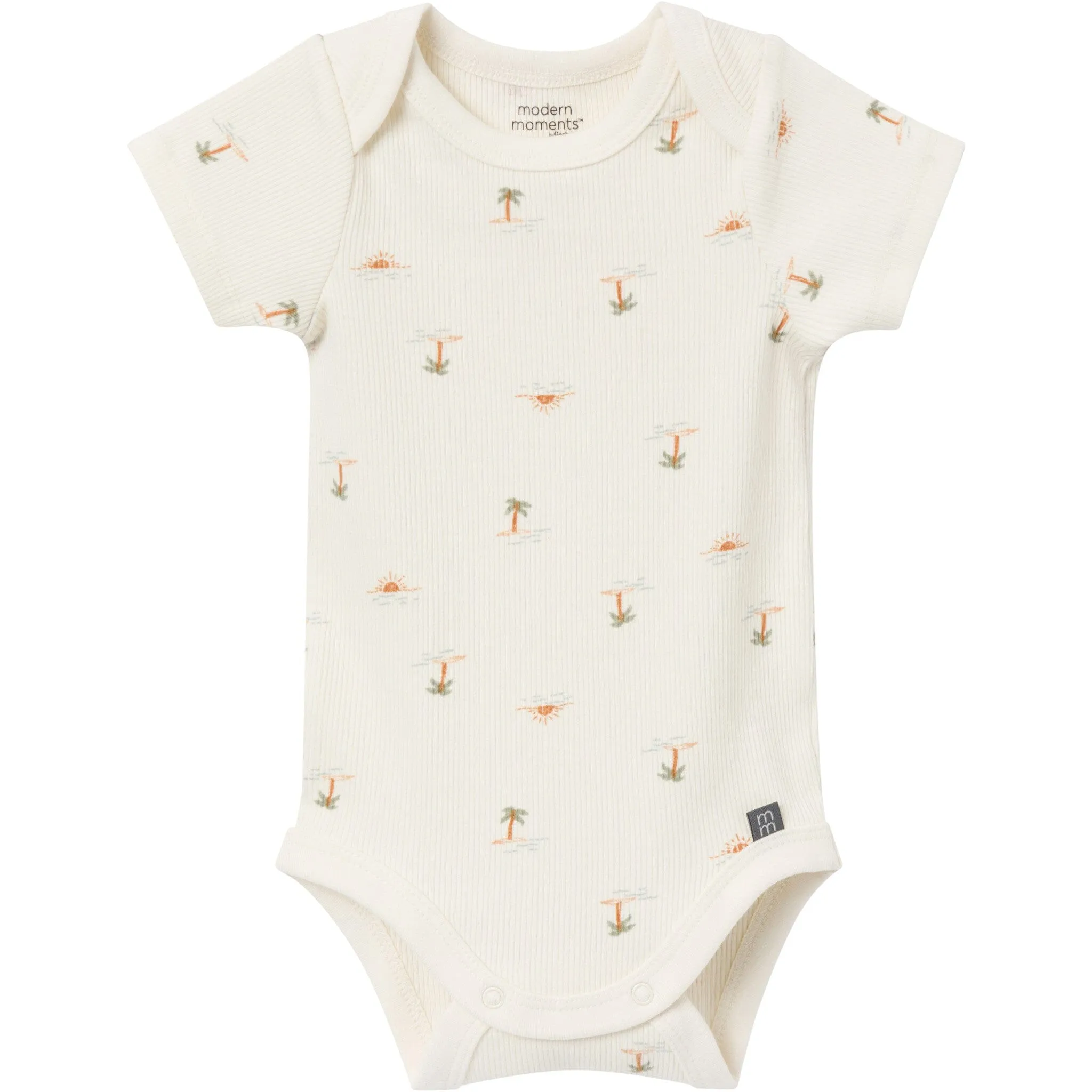 4-Piece Baby Neutral Ivory Mini Island Short Sleeve Bodysuits and Shorts Set Gerber Childrenswea