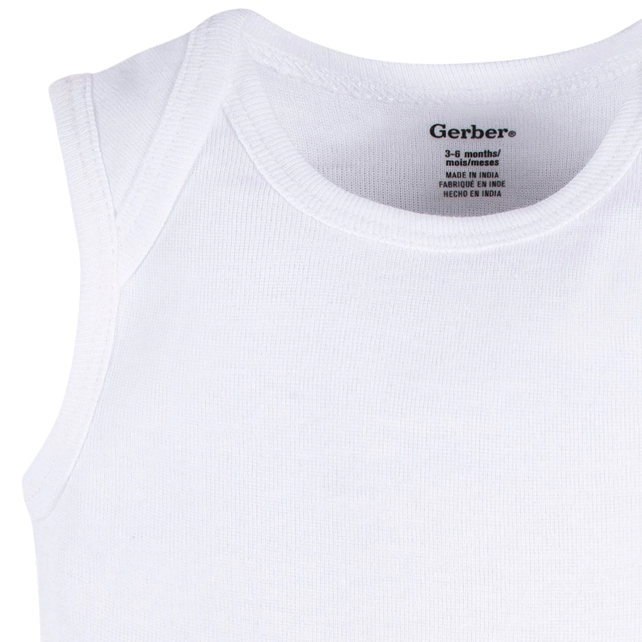 5- Baby Neutral White Sleeveless Onesies Bodysuits Gerber Childrenswea