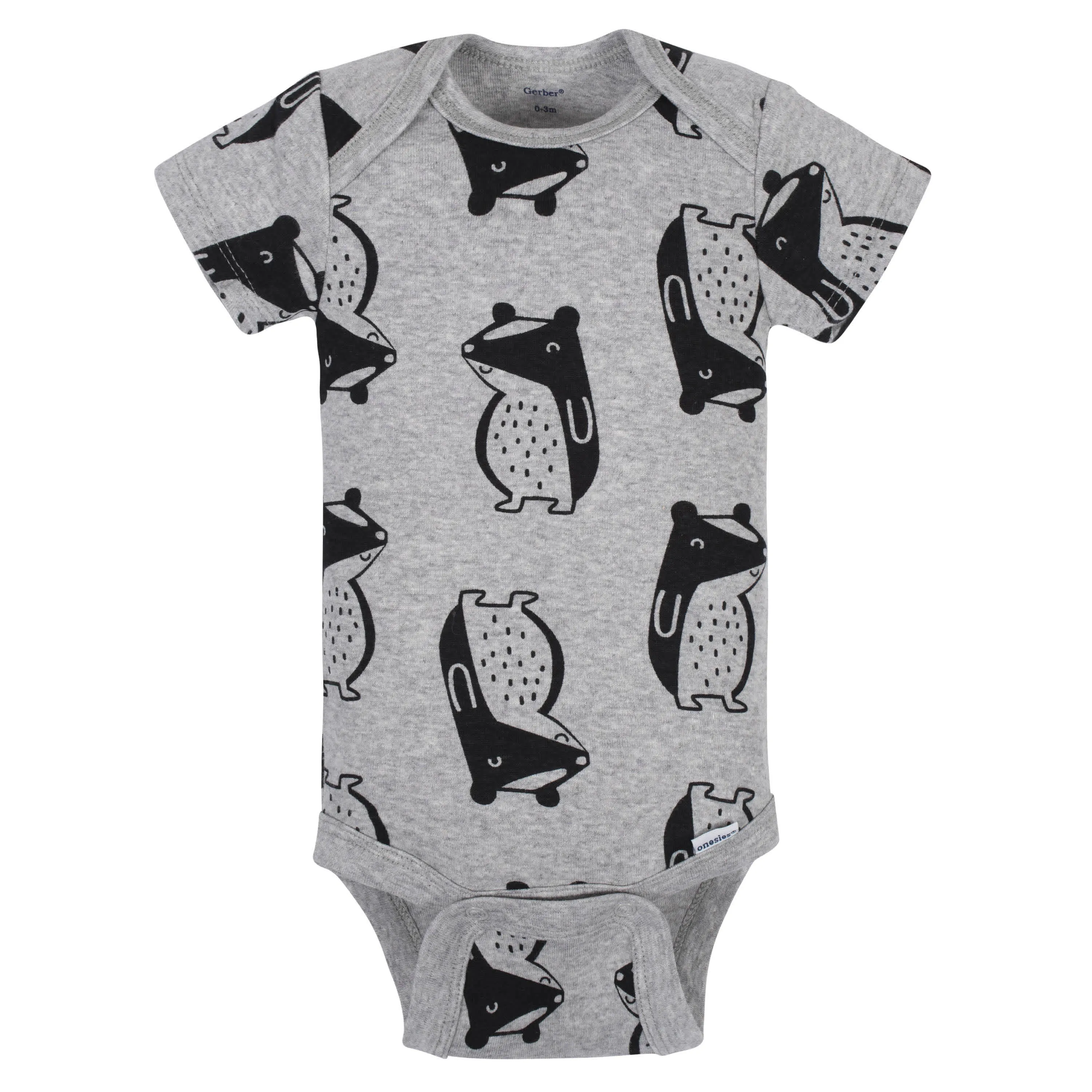 5-Pack Baby Boys Comfy Stretch Badger Short Sleeve Onesies Bodysuits Gerber Childrenswea
