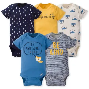 5-Pack Baby Boys Fox Short Sleeve Onesies Bodysuits Gerber Childrenswea