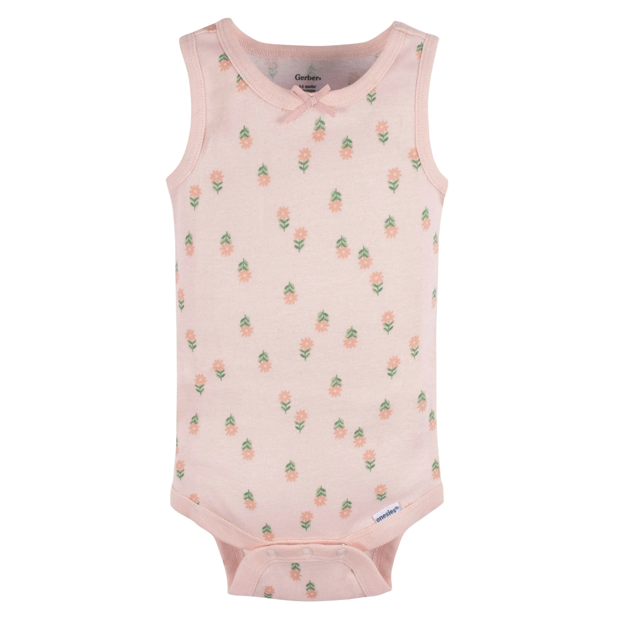 5-Pack Baby Girls Flowers Sleeveless Onesies Bodysuits Gerber Childrenswea