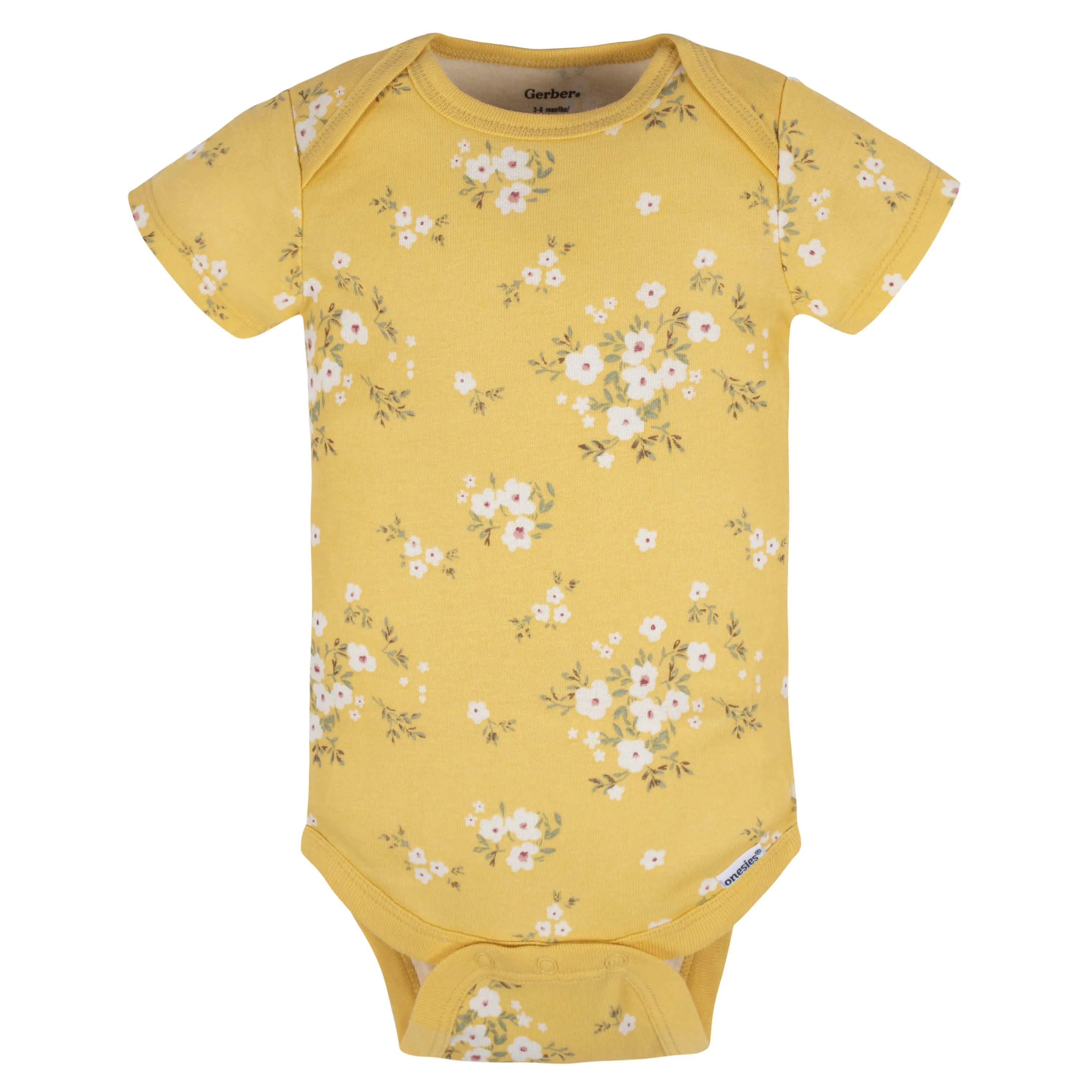 5-Pack Baby Girls Golden Floral Onesies Bodysuits Gerber Childrenswea