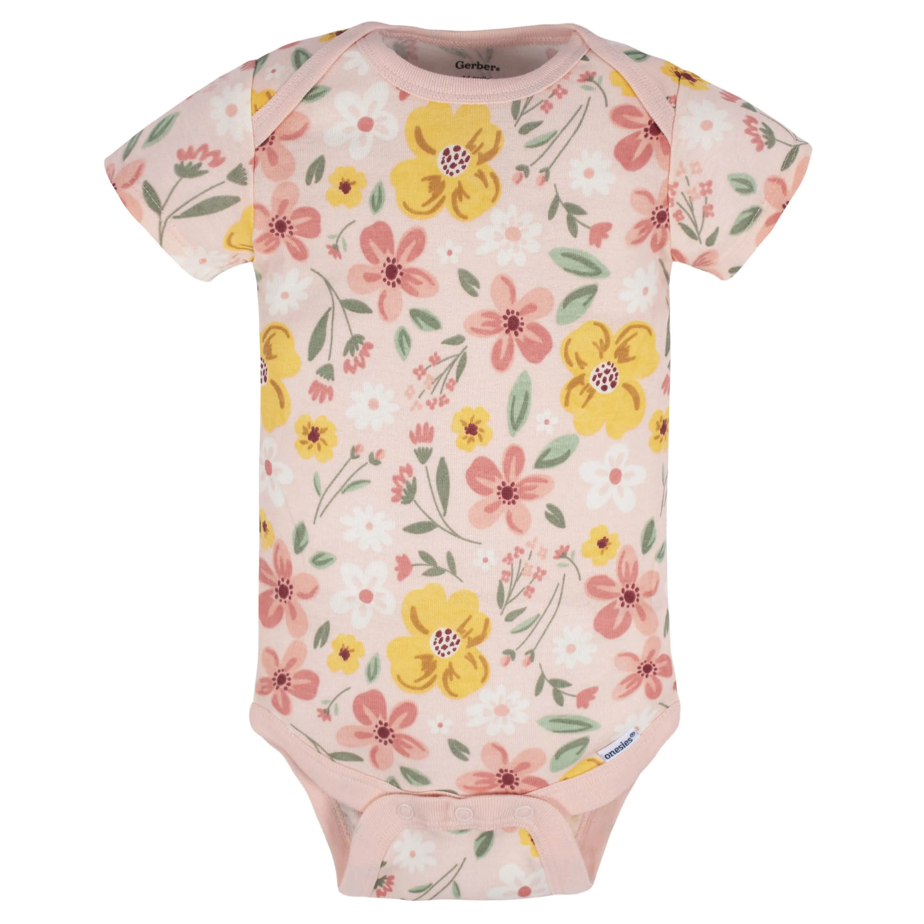 5-Pack Baby Girls Golden Floral Onesies Bodysuits Gerber Childrenswea