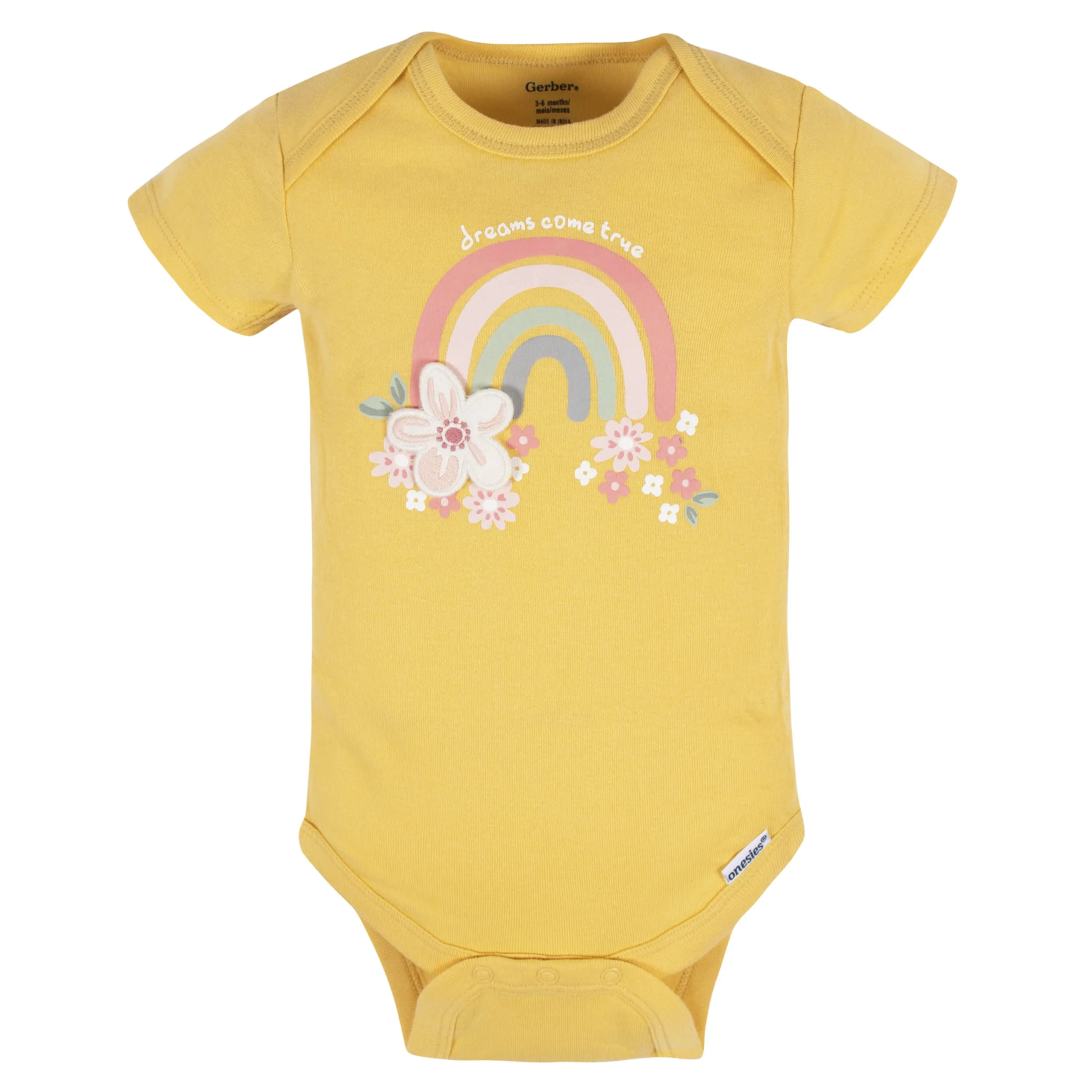 5-Pack Baby Girls Golden Floral Onesies Bodysuits Gerber Childrenswea