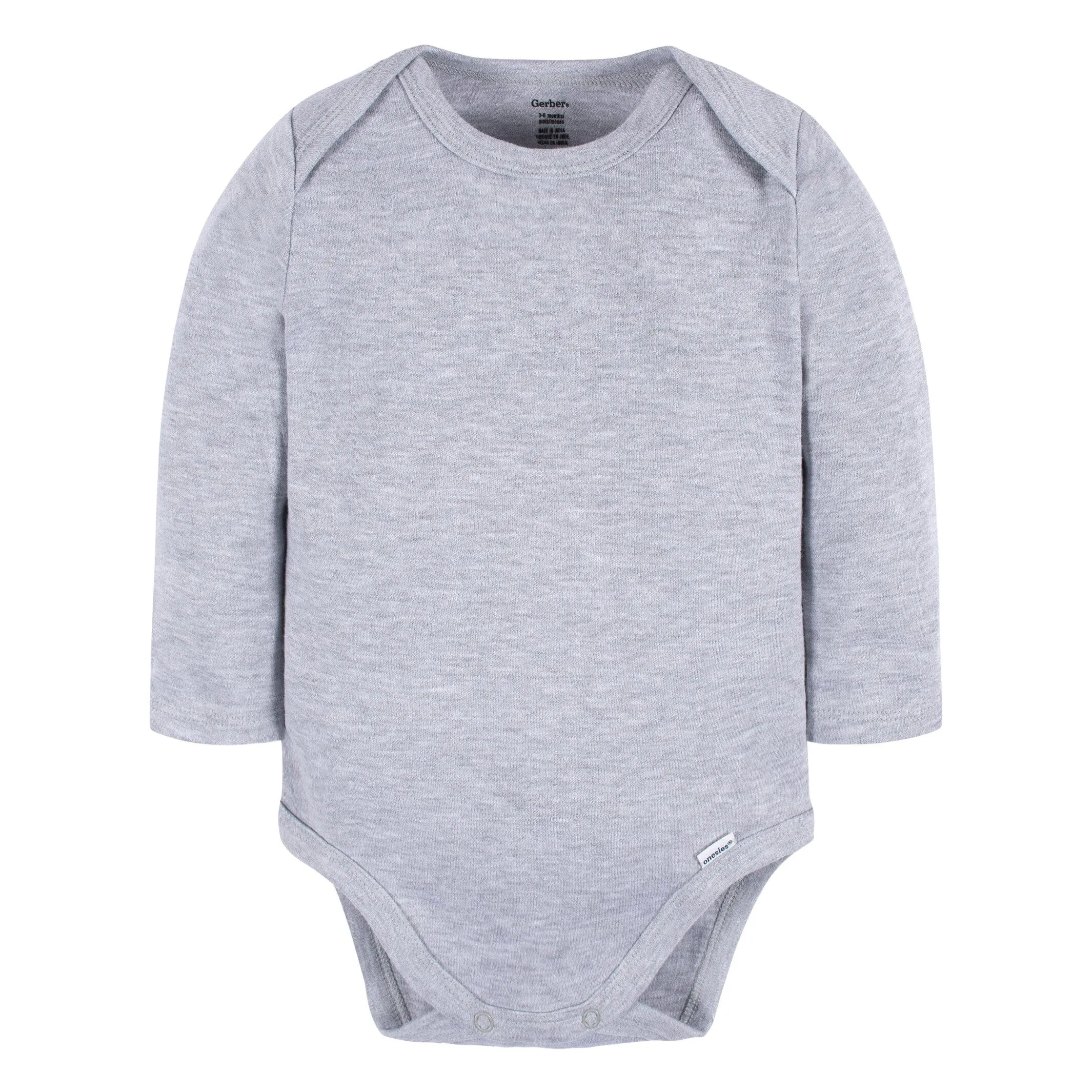 5-Pack Baby Heather Gray Premium Long Sleeve Onesies Bodysuits Gerber Childrenswea
