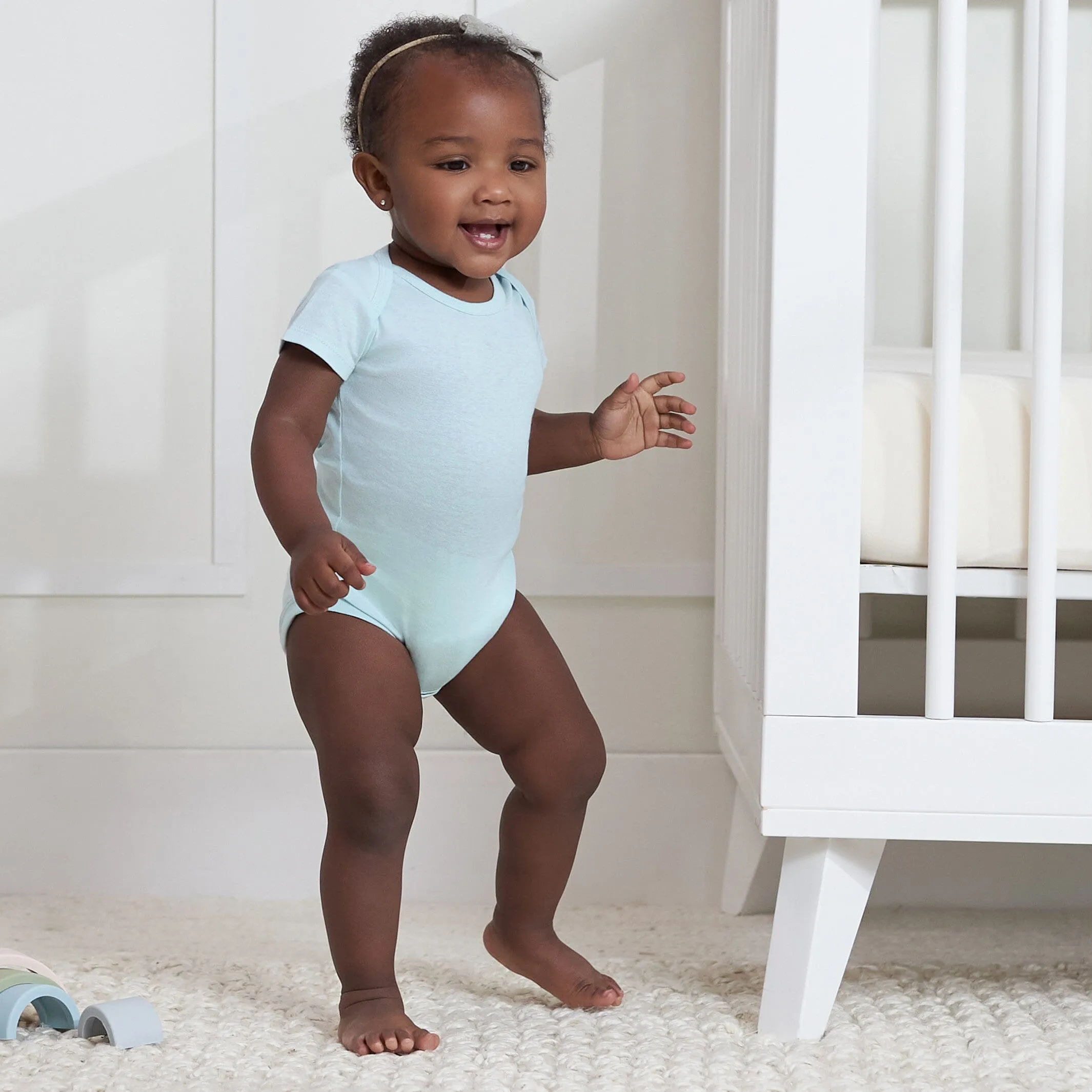 5-Pack Baby Neutral Blue/ Pink Short Sleeve Onesies Bodysuits Gerber Childrenswea