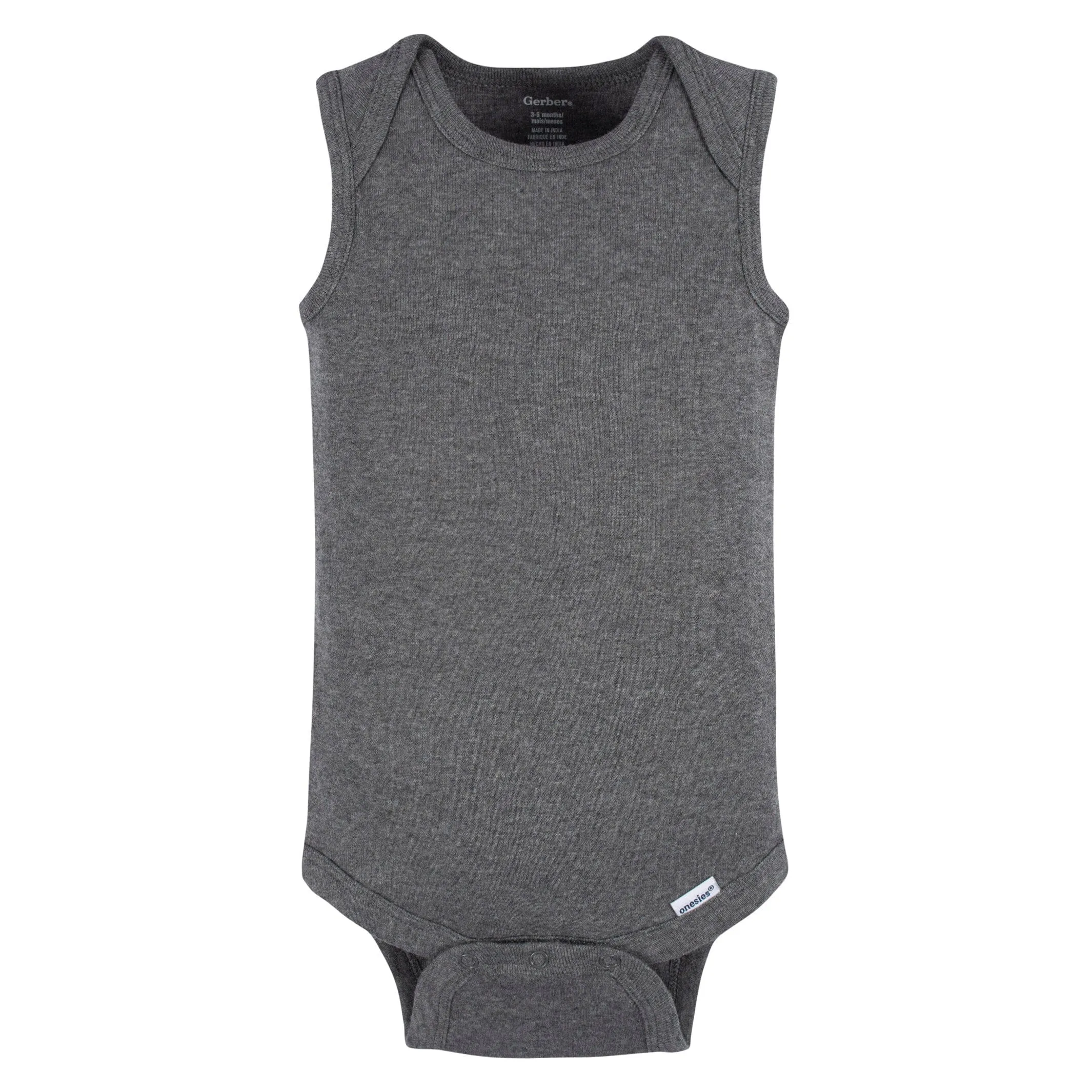 5-Pack Baby Neutral Grey Heather Sleeveless Lap Shoulder Onesies Bodysuits Gerber Childrenswea
