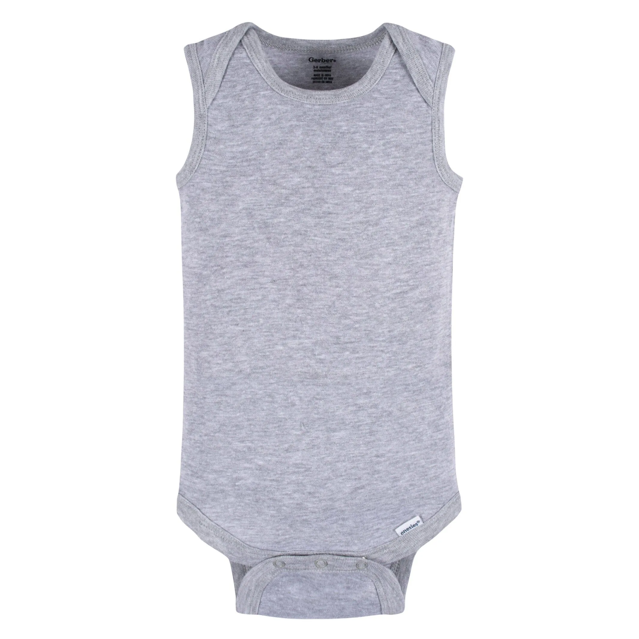 5-Pack Baby Neutral Grey Heather Sleeveless Lap Shoulder Onesies Bodysuits Gerber Childrenswea