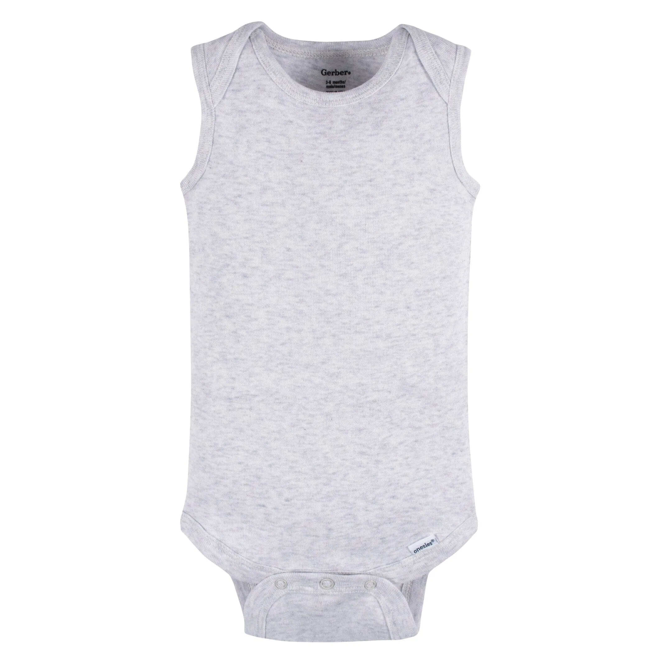 5-Pack Baby Neutral Grey Heather Sleeveless Lap Shoulder Onesies Bodysuits Gerber Childrenswea