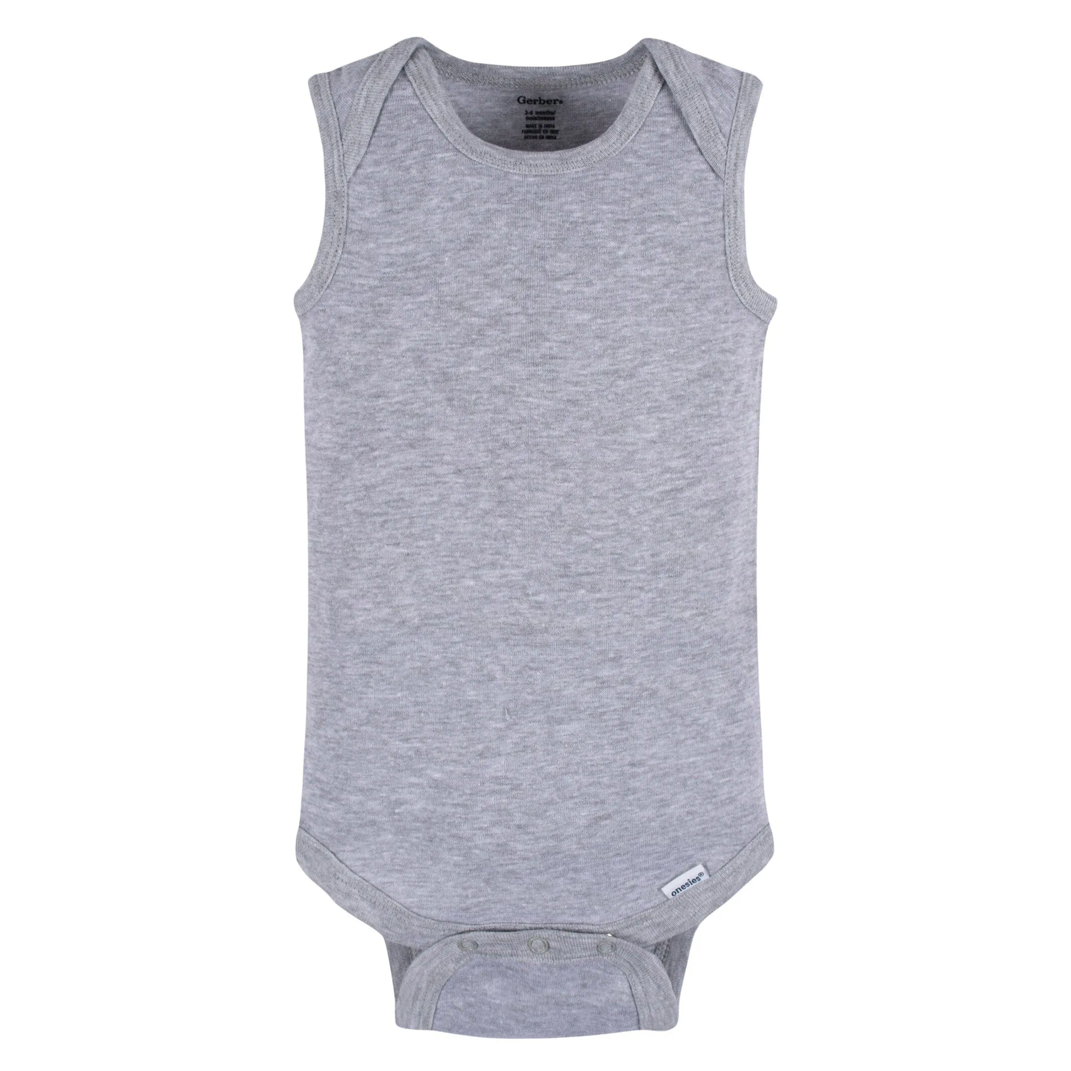 5-Pack Baby Neutral Grey Heather Sleeveless Lap Shoulder Onesies Bodysuits Gerber Childrenswea