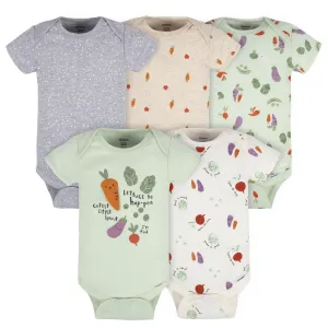 5-Pack Baby Neutral Happy Veggies Onesies Bodysuits Gerber Childrenswea