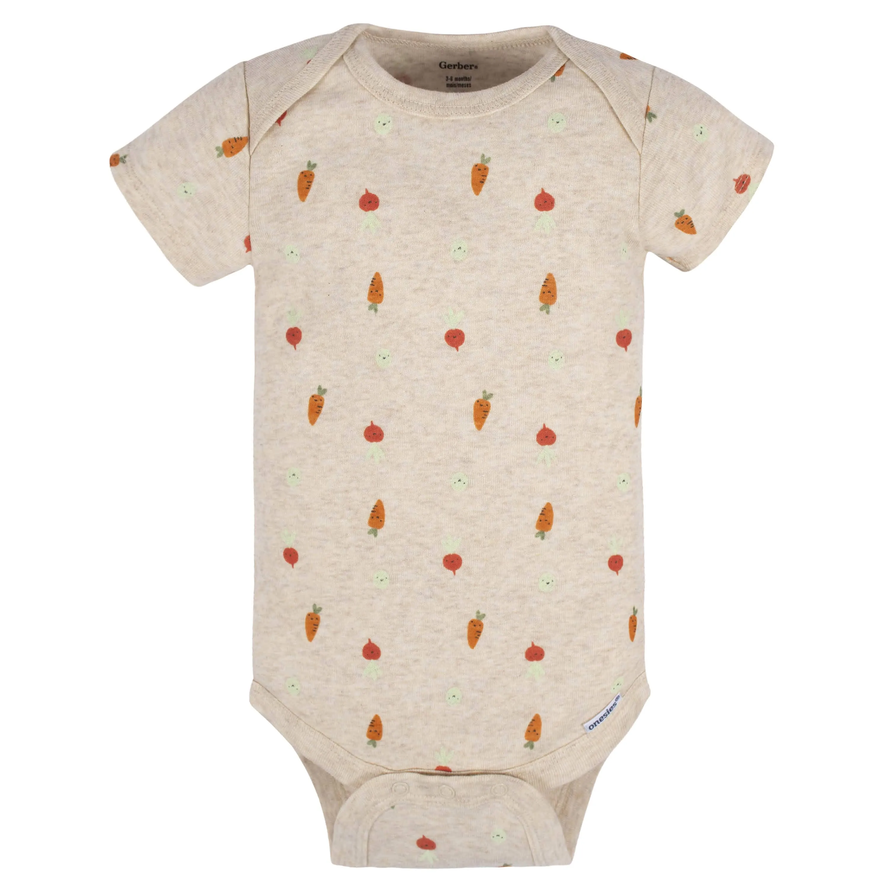 5-Pack Baby Neutral Happy Veggies Onesies Bodysuits Gerber Childrenswea