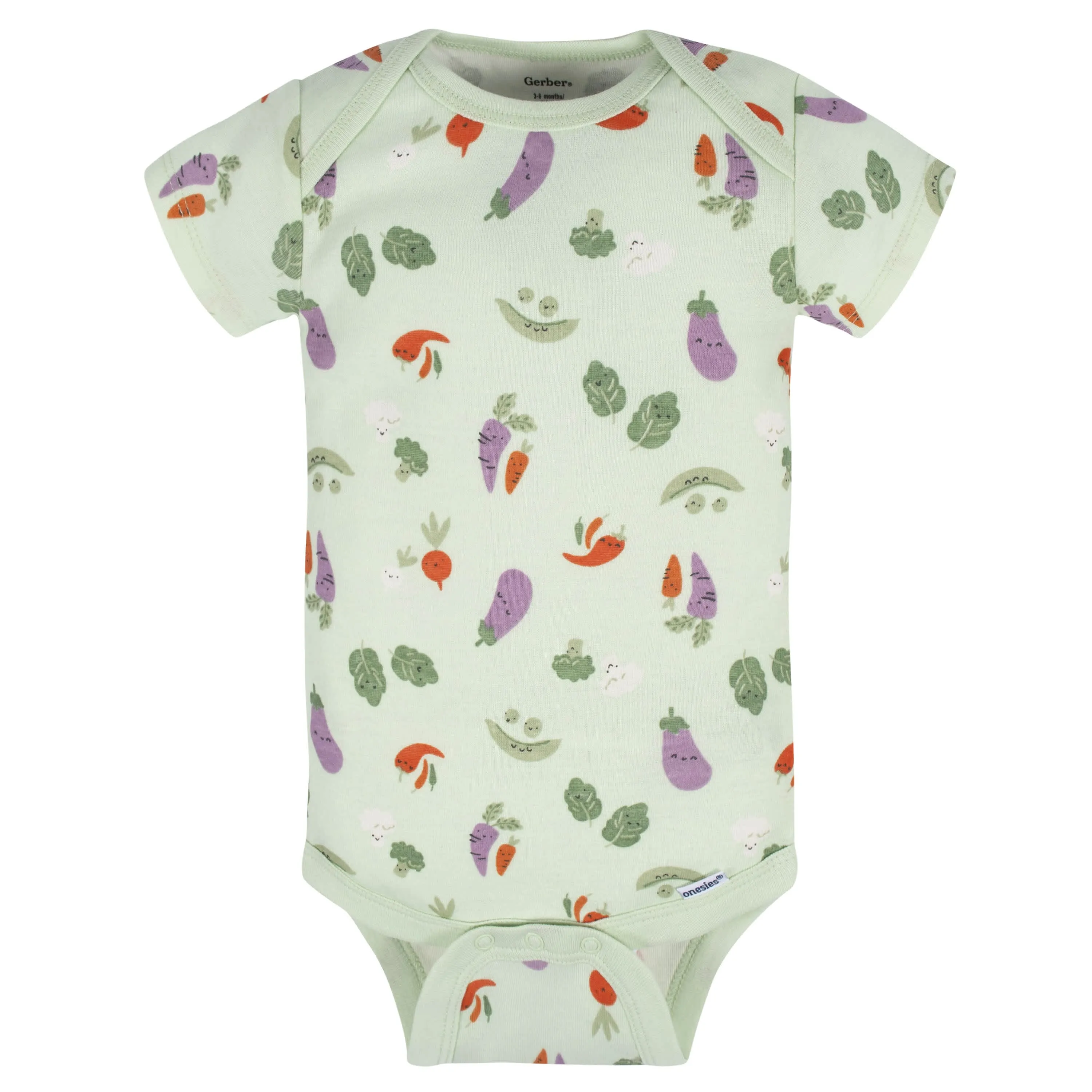 5-Pack Baby Neutral Happy Veggies Onesies Bodysuits Gerber Childrenswea