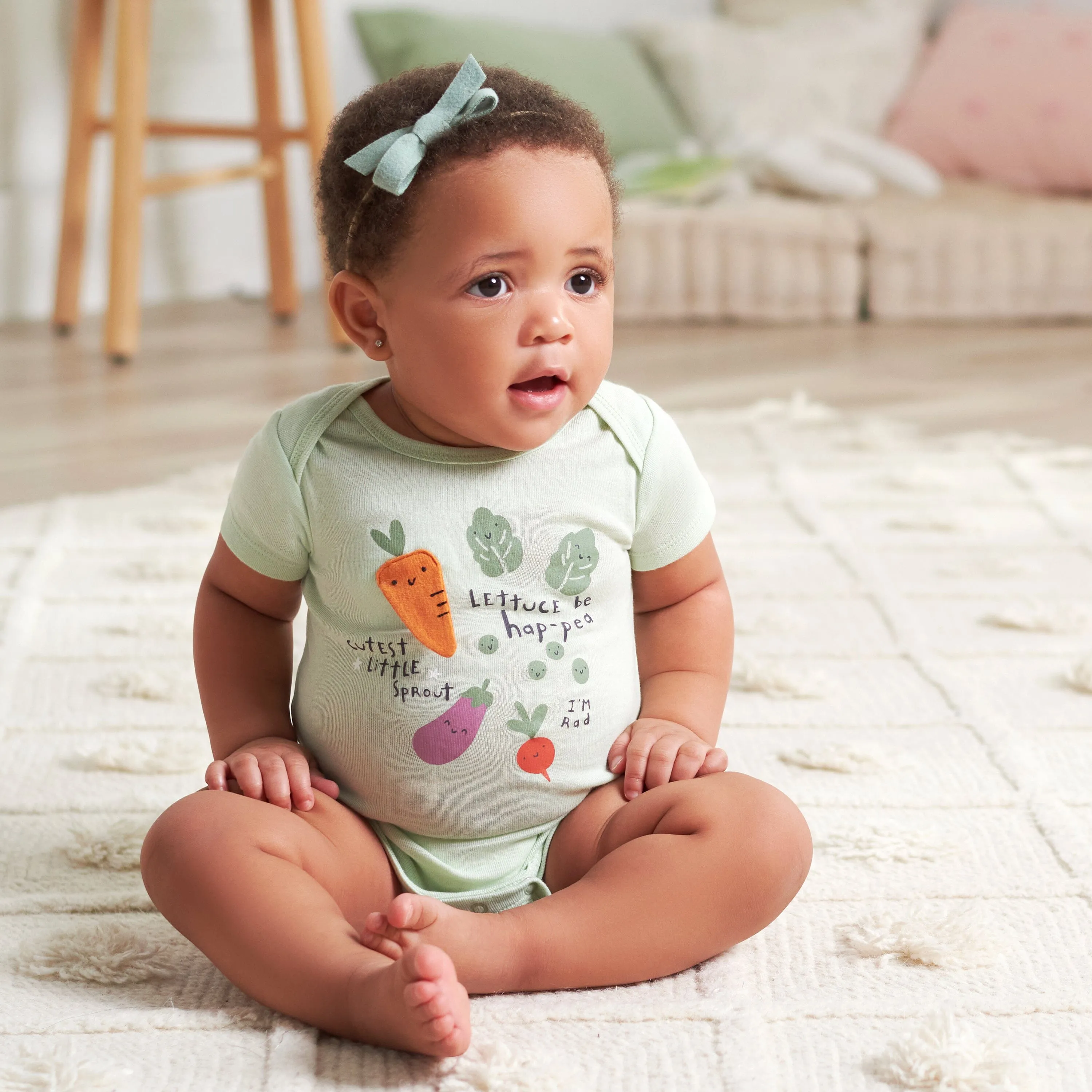 5-Pack Baby Neutral Happy Veggies Onesies Bodysuits Gerber Childrenswea