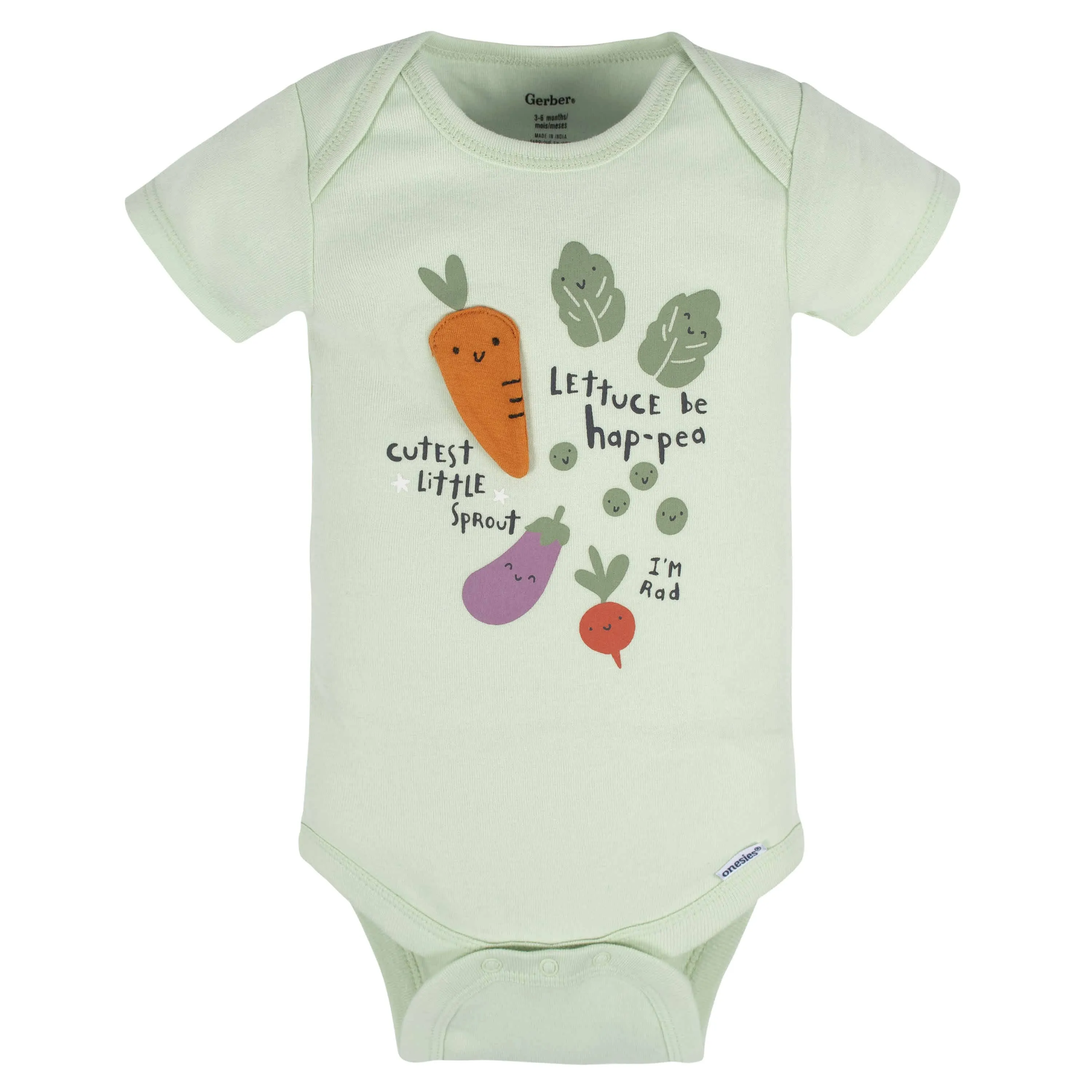 5-Pack Baby Neutral Happy Veggies Onesies Bodysuits Gerber Childrenswea