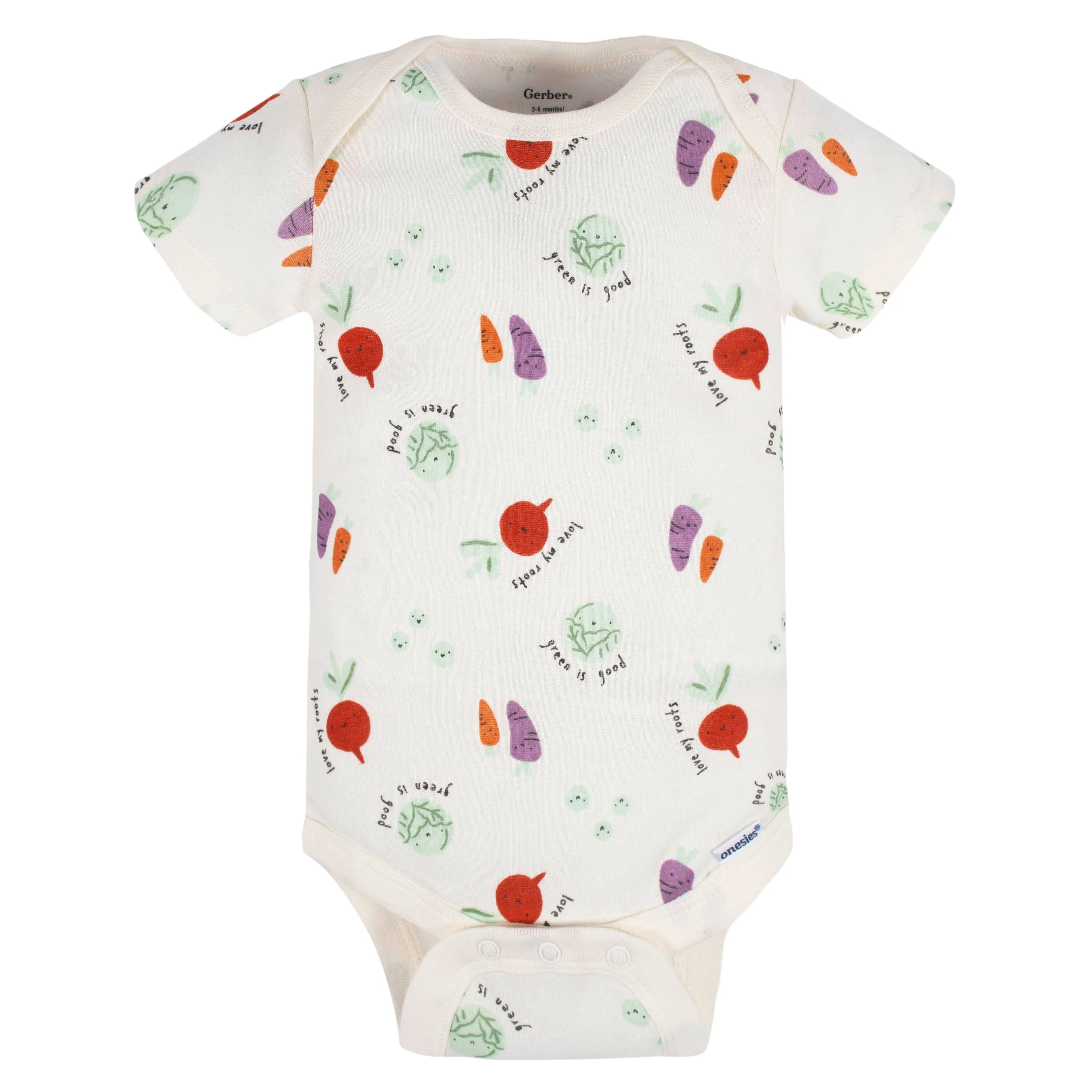 5-Pack Baby Neutral Happy Veggies Onesies Bodysuits Gerber Childrenswea