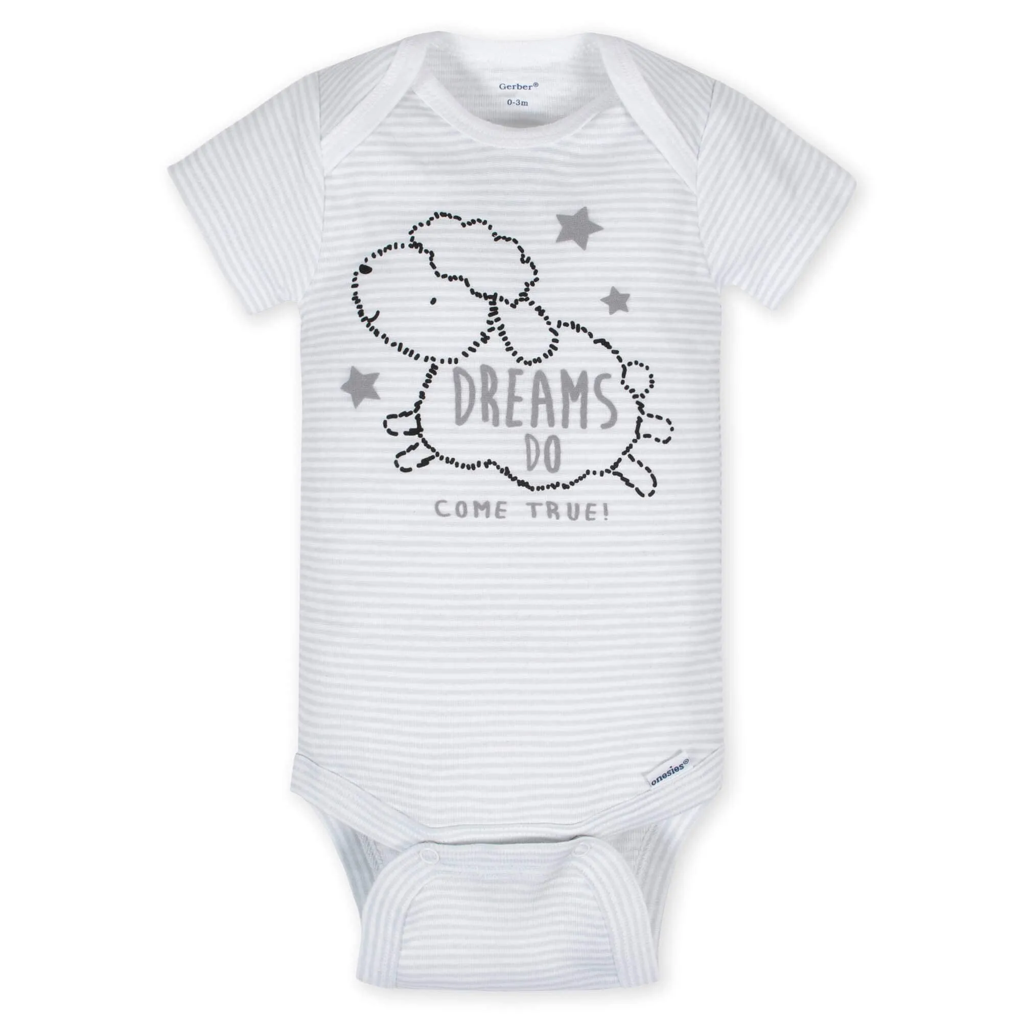 5-Pack Baby Neutral Lamb Short Sleeve Onesies Bodysuits Gerber Childrenswea