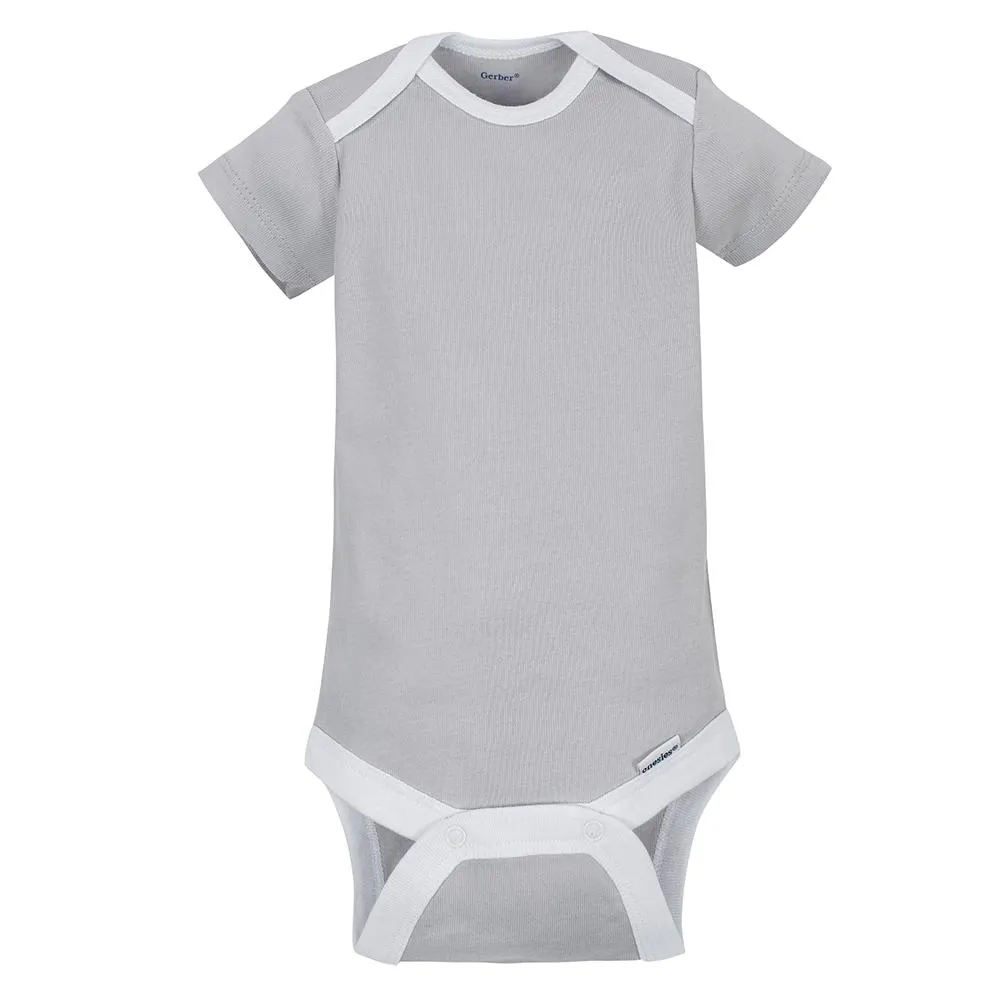 5-Pack Neutral Grey Elephant Short Sleeve Onesies Bodysuits Gerber Childrenswea