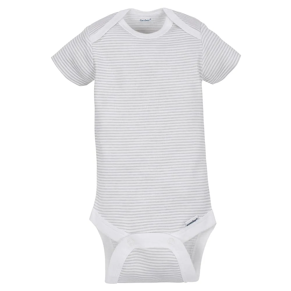 5-Pack Neutral Grey Elephant Short Sleeve Onesies Bodysuits Gerber Childrenswea