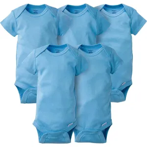 5-Pack Solid Blue Baby Short Sleeve Onesies Bodysuits Gerber Childrenswea
