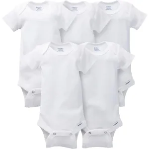 5-Pack White Short Sleeve Onesies Bodysuits Gerber Childrenswea