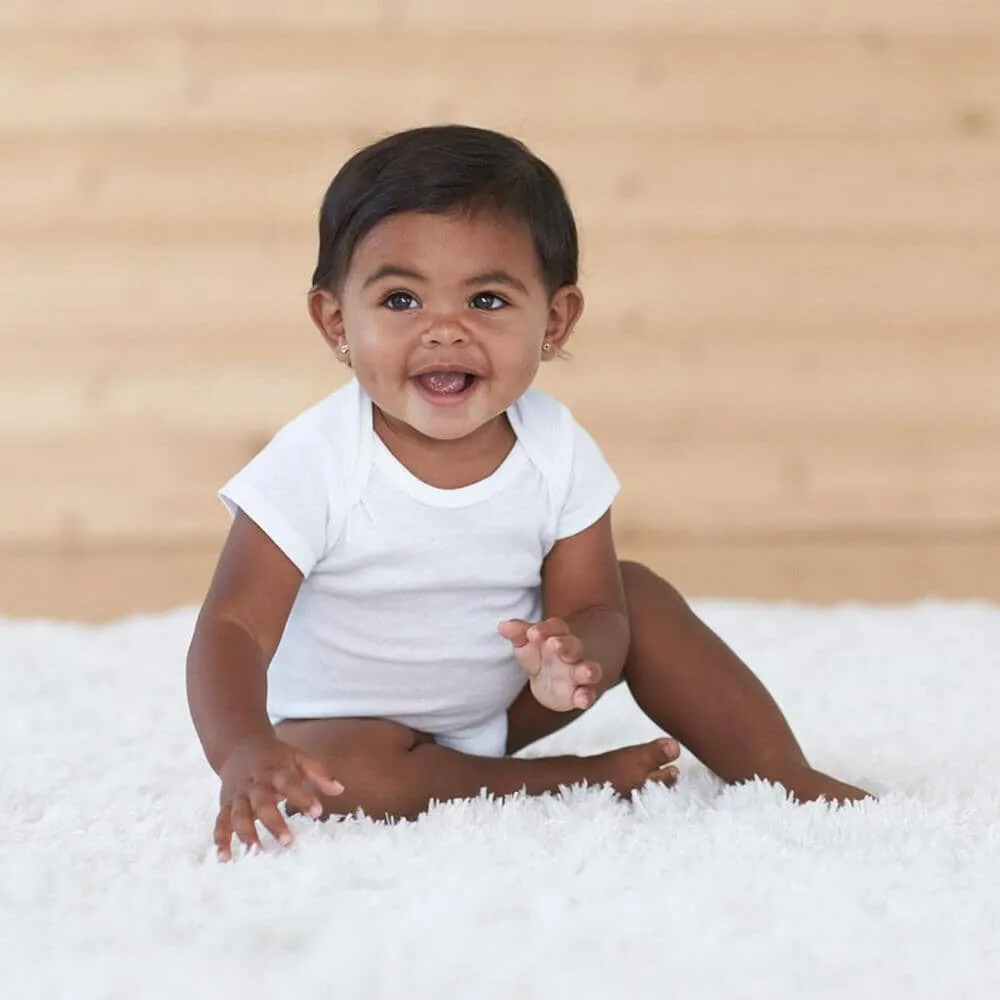 5-Pack White Short Sleeve Onesies Bodysuits Gerber Childrenswea