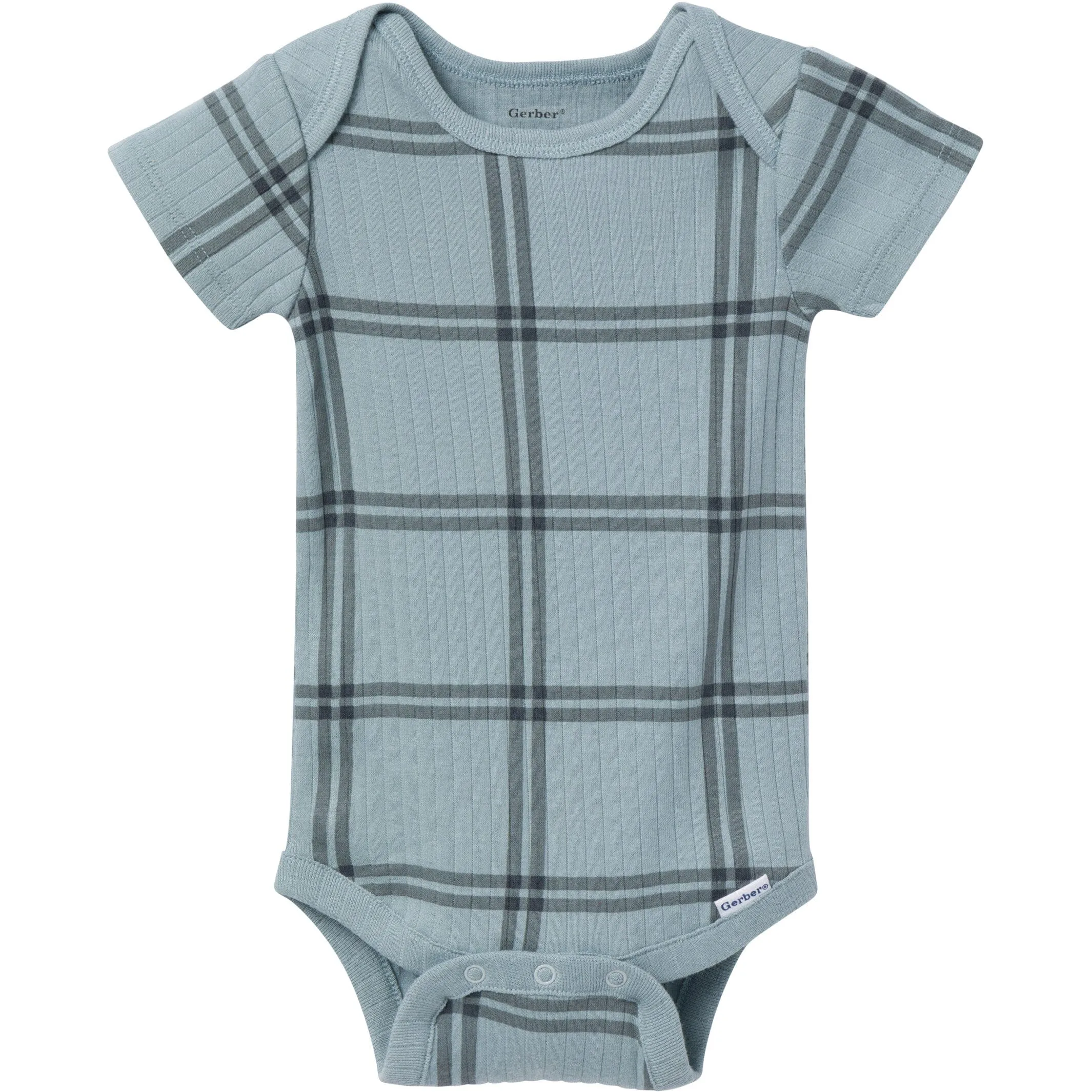 6-Pack Baby Boys Blue Plaid Bodysuits Gerber Childrenswea