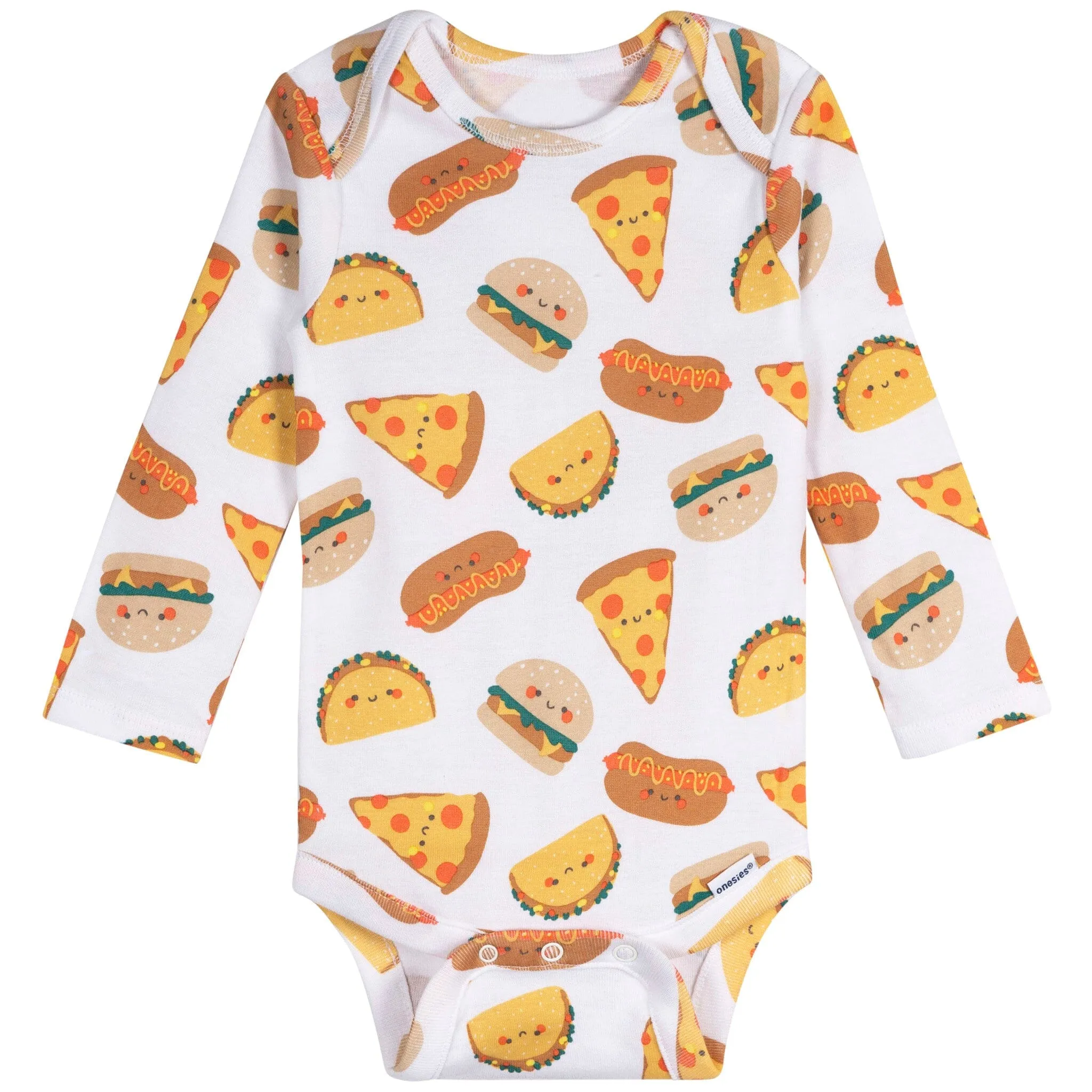 6-Pack Baby Boys Food Long Sleeve Onesies Bodysuits Gerber Childrenswea