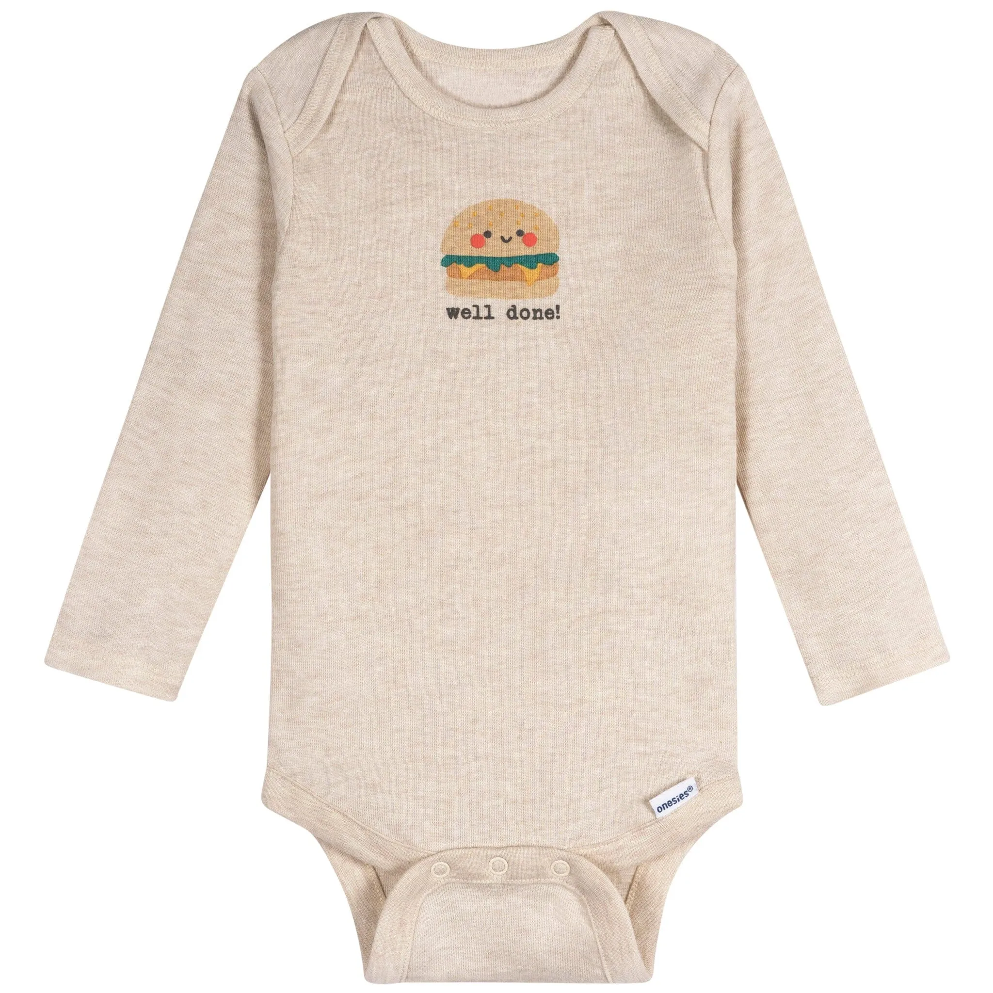 6-Pack Baby Boys Food Long Sleeve Onesies Bodysuits Gerber Childrenswea