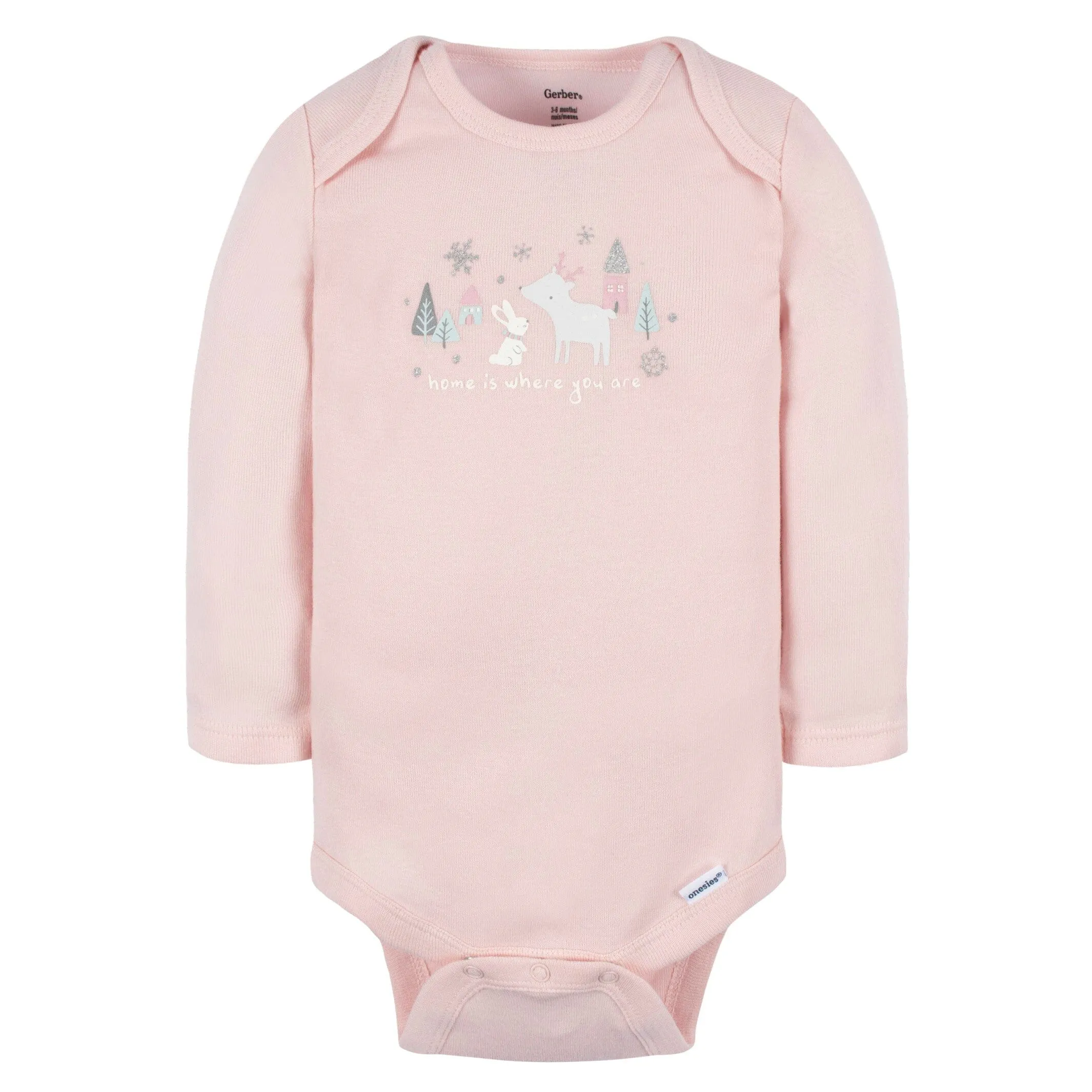 6-Pack Baby Girls Home Onesies Bodysuits Gerber Childrenswea