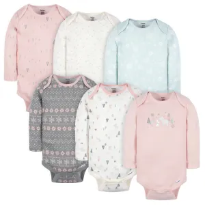 6-Pack Baby Girls Home Onesies Bodysuits Gerber Childrenswea