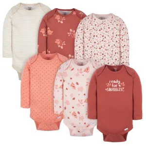 6-Pack Baby Girls Leaves Onesies Bodysuits Gerber Childrenswea