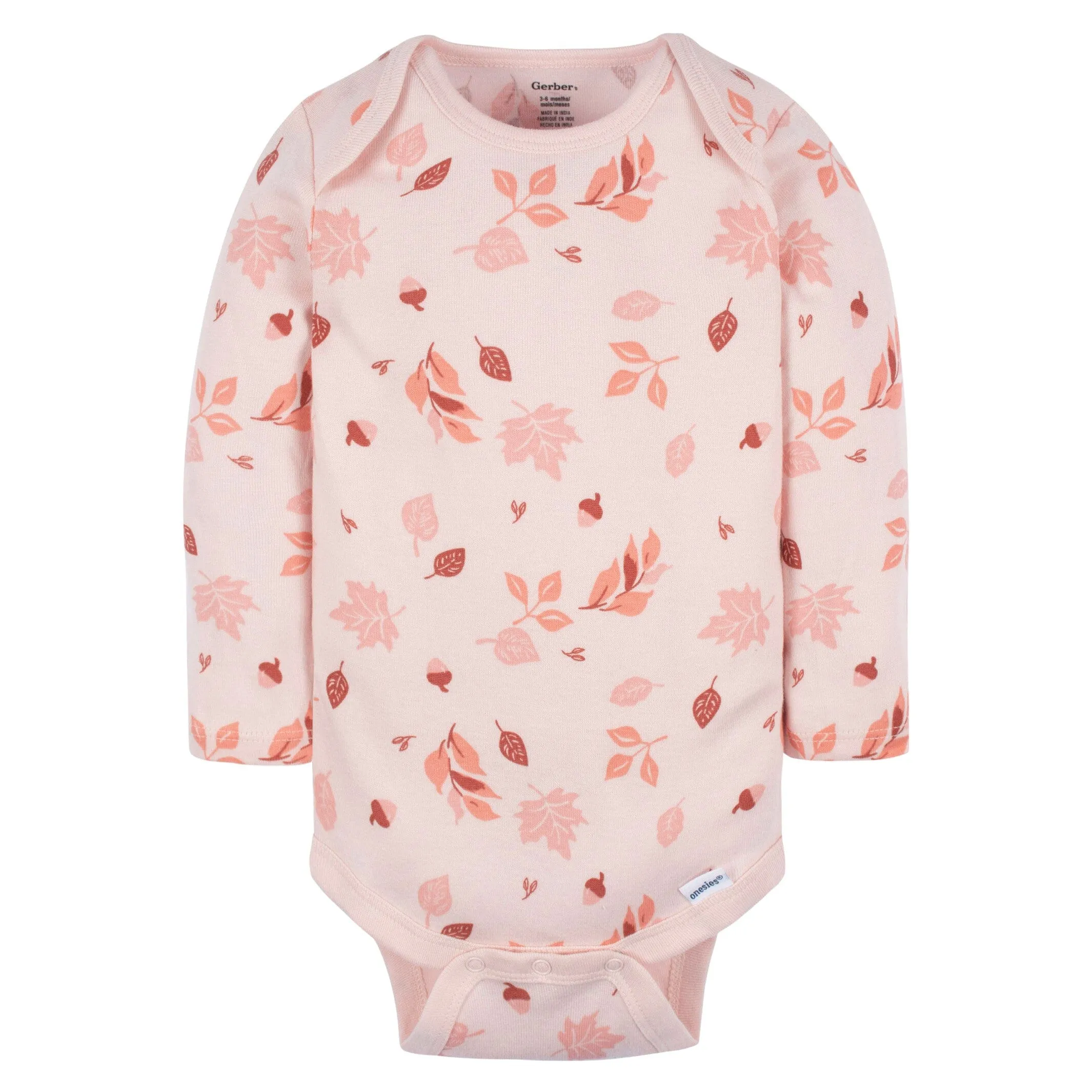 6-Pack Baby Girls Leaves Onesies Bodysuits Gerber Childrenswea