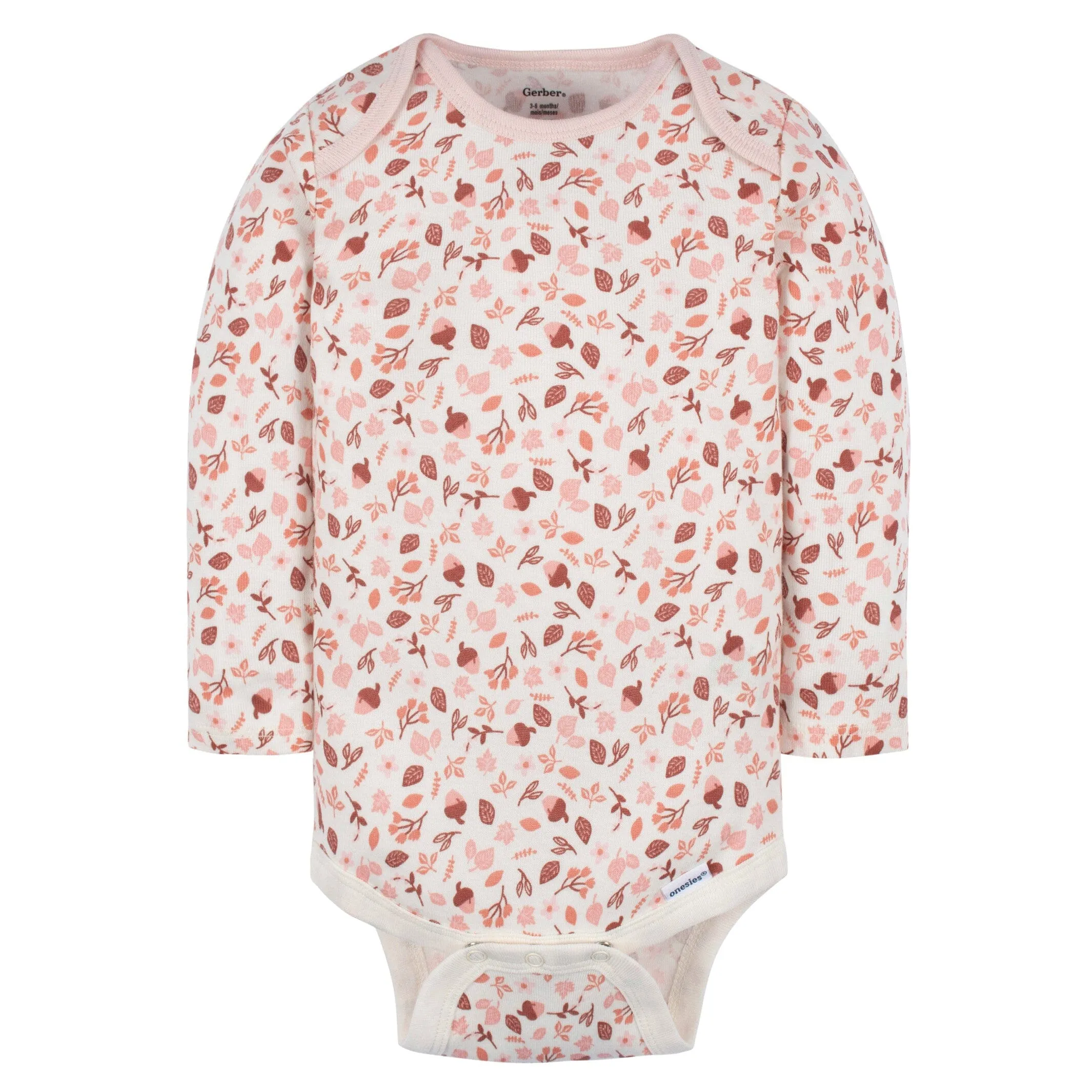 6-Pack Baby Girls Leaves Onesies Bodysuits Gerber Childrenswea