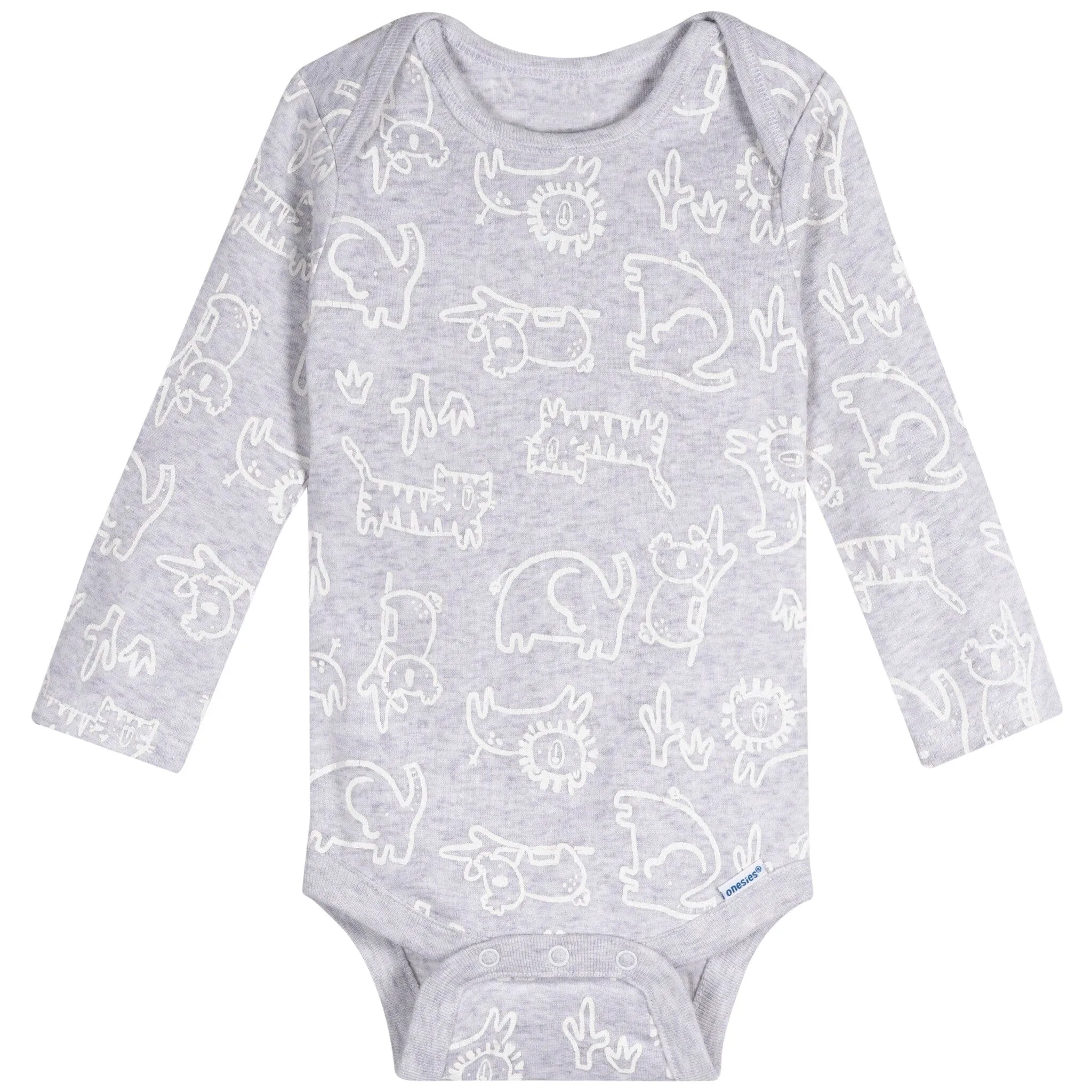 6-Pack Baby Neutral Giraffes Long Sleeve Onesies Bodysuits Gerber Childrenswea