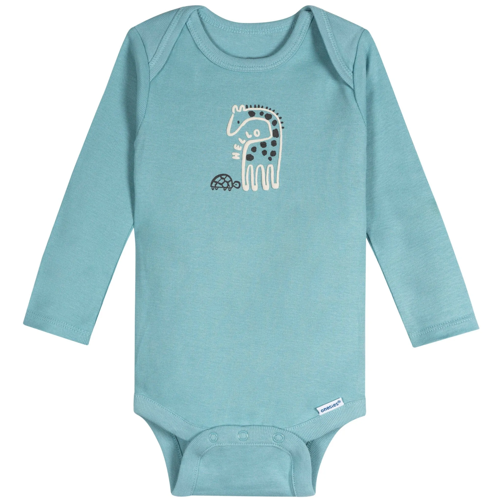 6-Pack Baby Neutral Giraffes Long Sleeve Onesies Bodysuits Gerber Childrenswea