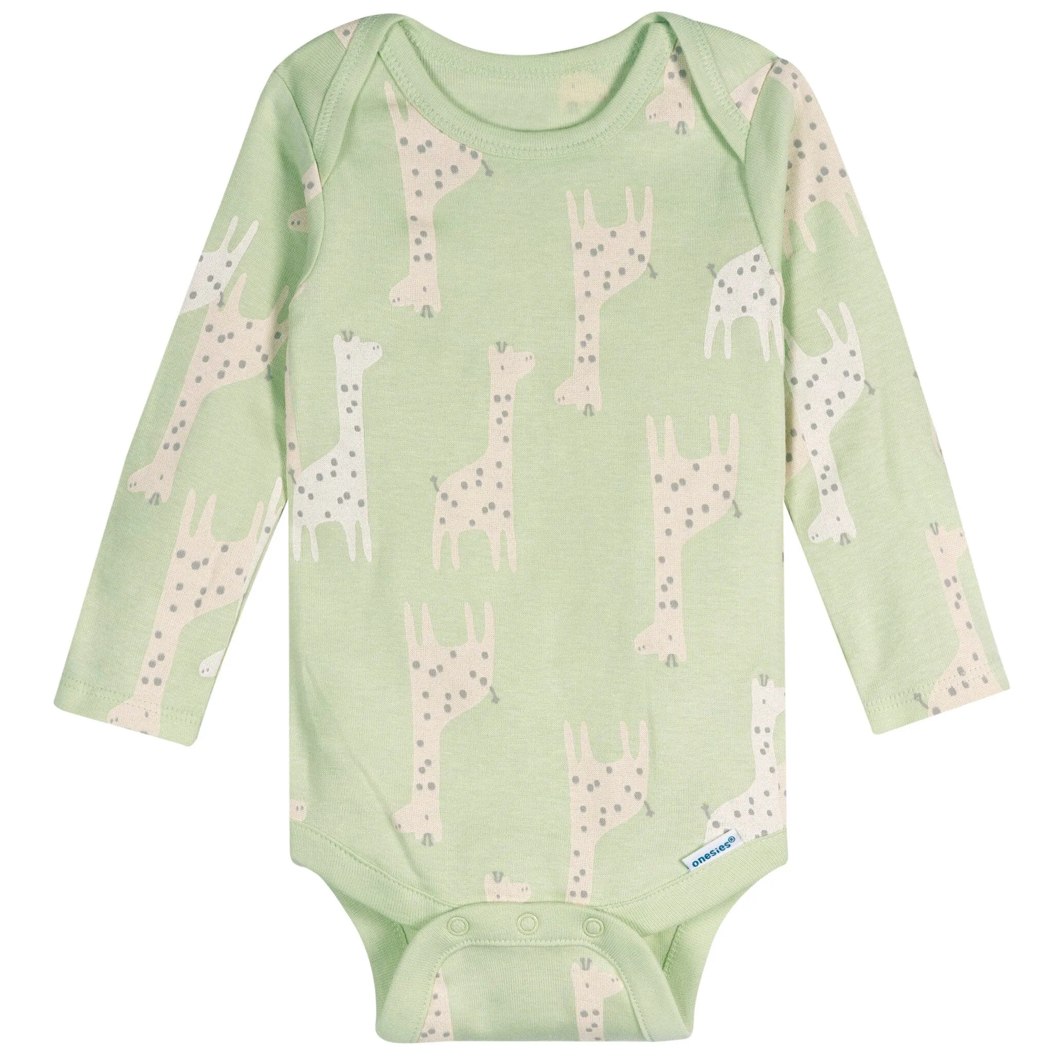6-Pack Baby Neutral Giraffes Long Sleeve Onesies Bodysuits Gerber Childrenswea