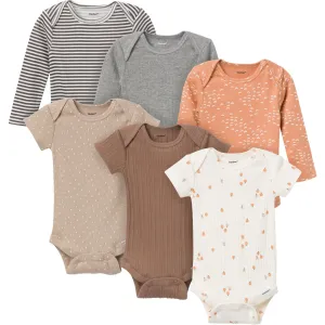 6-Pack Baby Neutral Tan Little Apples Bodysuits Gerber Childrenswea