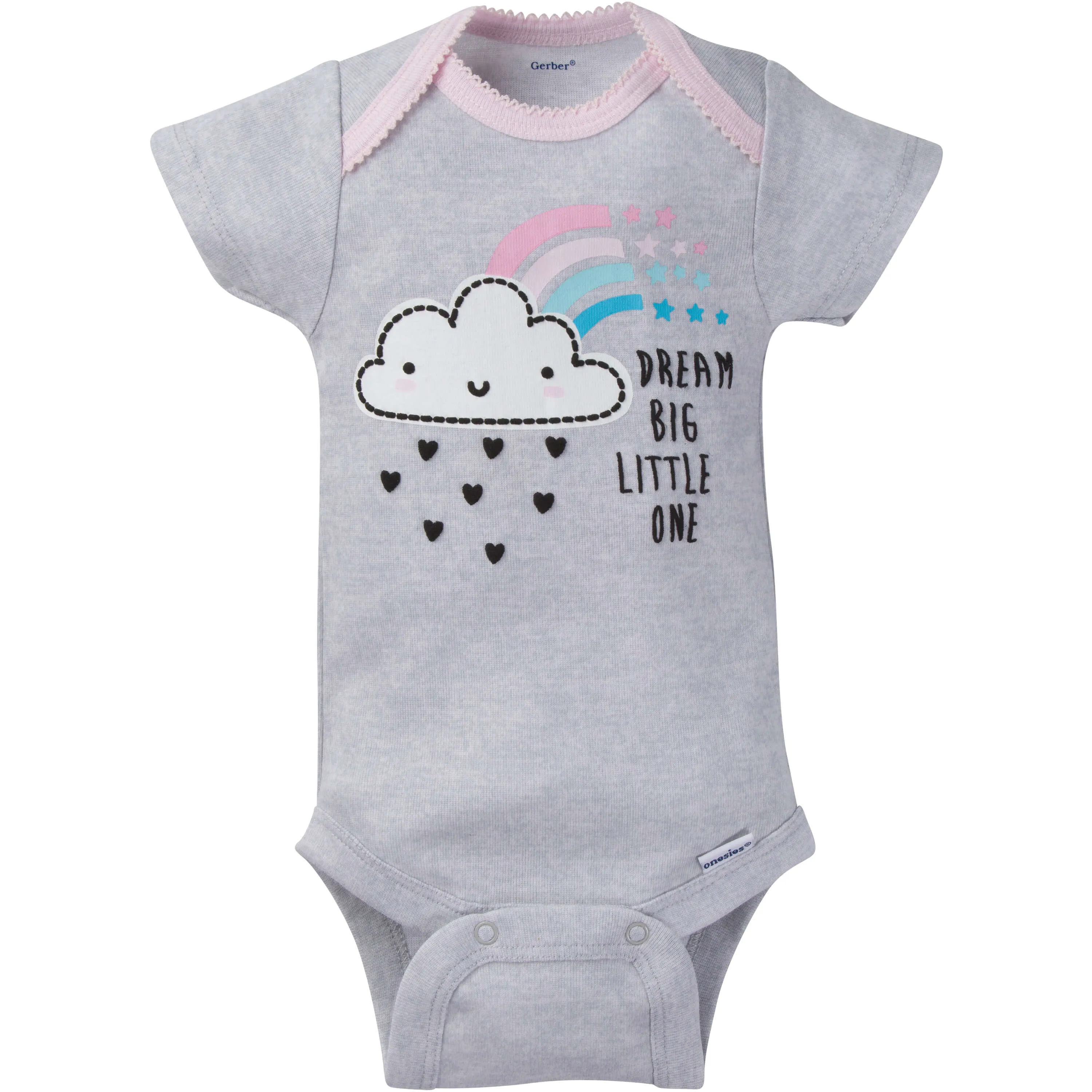8-Pack Baby Girls Clouds Short-Sleeve Onesies Bodysuits Gerber Childrenswea