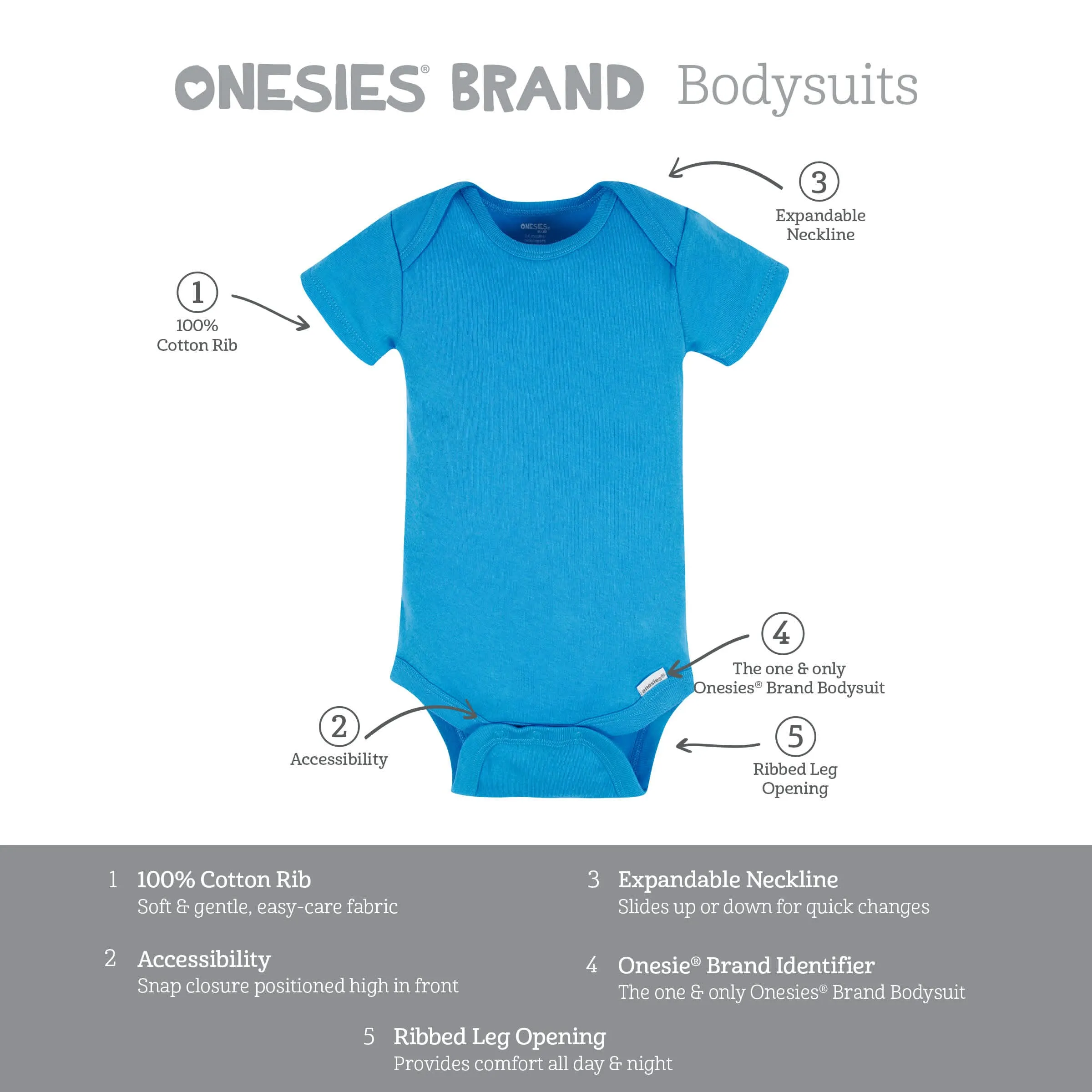 8-Pack Baby Neutral Classic Rainbow Short Sleeve Onesies Bodysuits Gerber Childrenswea