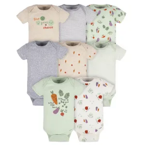 8-Pack Baby Neutral Happy Veggies Onesies Bodysuits Gerber Childrenswea