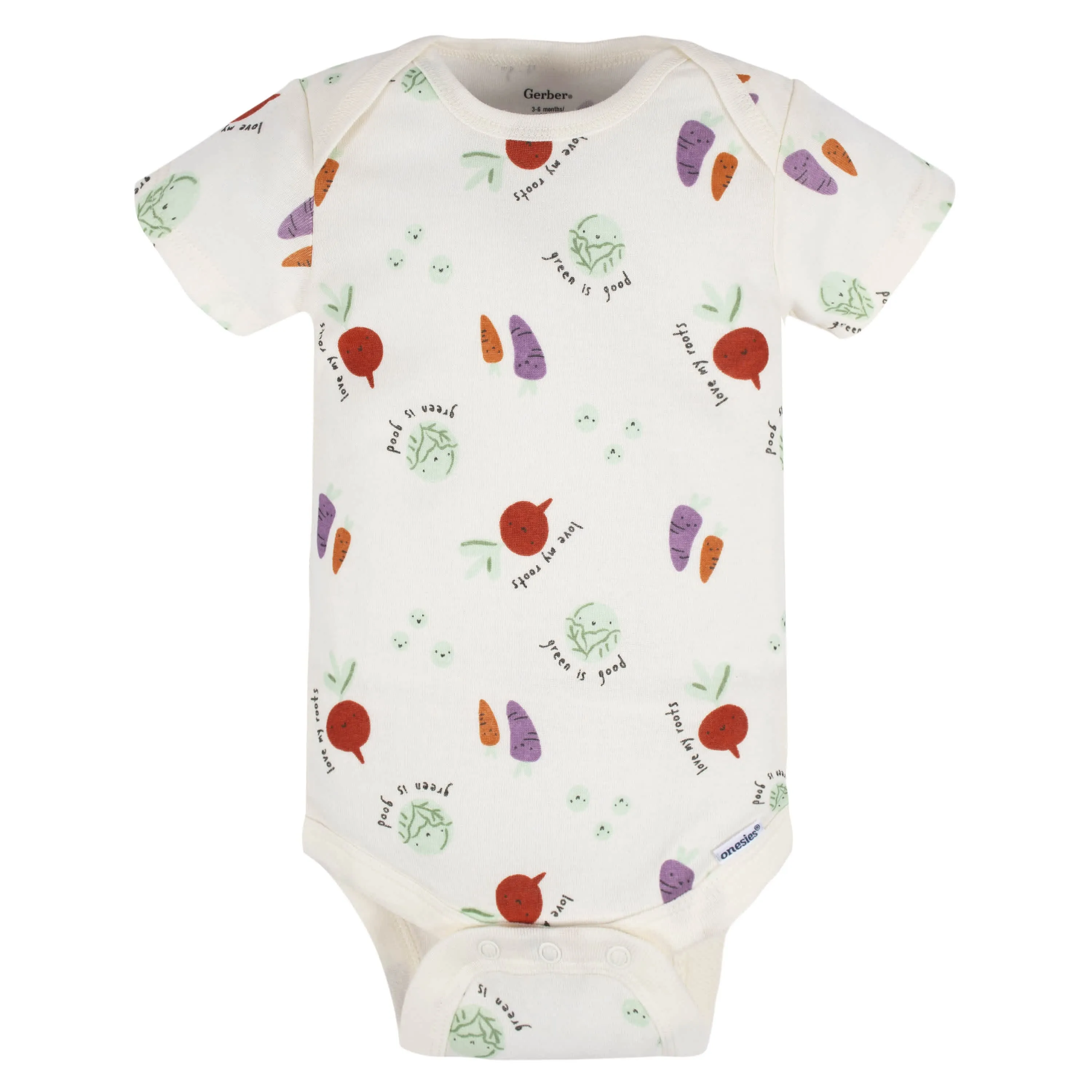 8-Pack Baby Neutral Happy Veggies Onesies Bodysuits Gerber Childrenswea