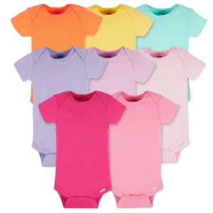 8-Pack Baby Neutral Pastel Rainbow Short Sleeve Onesies Bodysuits Gerber Childrenswea