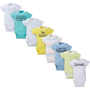 8-Pack Baby Neutral Short Sleeve Onesies Brand Bodysuits Gerber Childrenswea