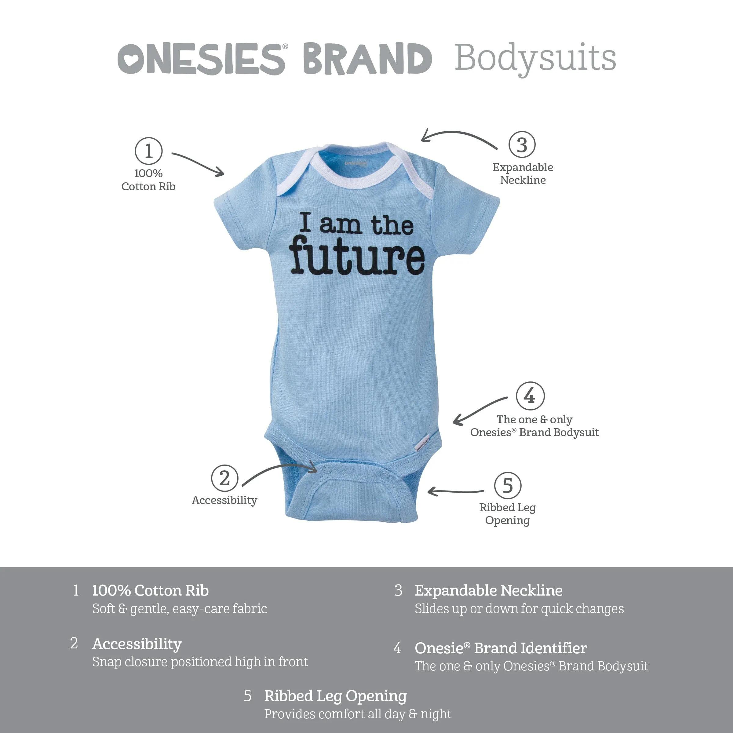 8-Pack Baby Neutral Short Sleeve Onesies Brand Bodysuits Gerber Childrenswea