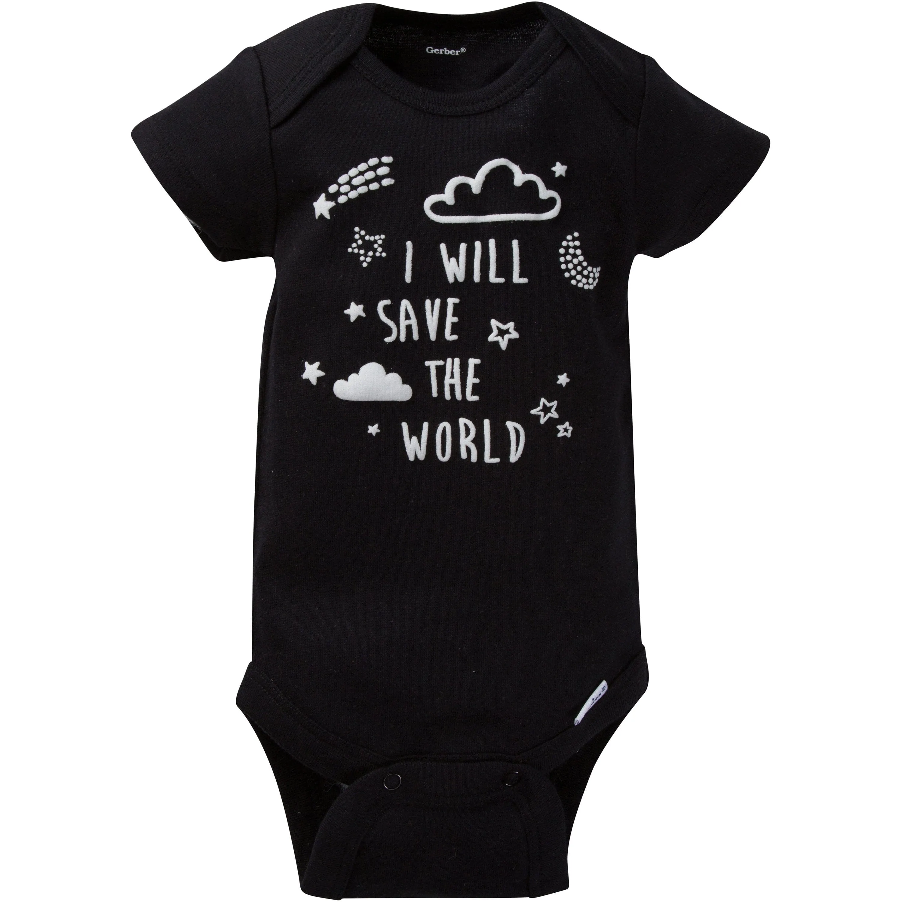 8-Pack Baby Neutral Short Sleeve Stars Onesies Bodysuits Gerber Childrenswea