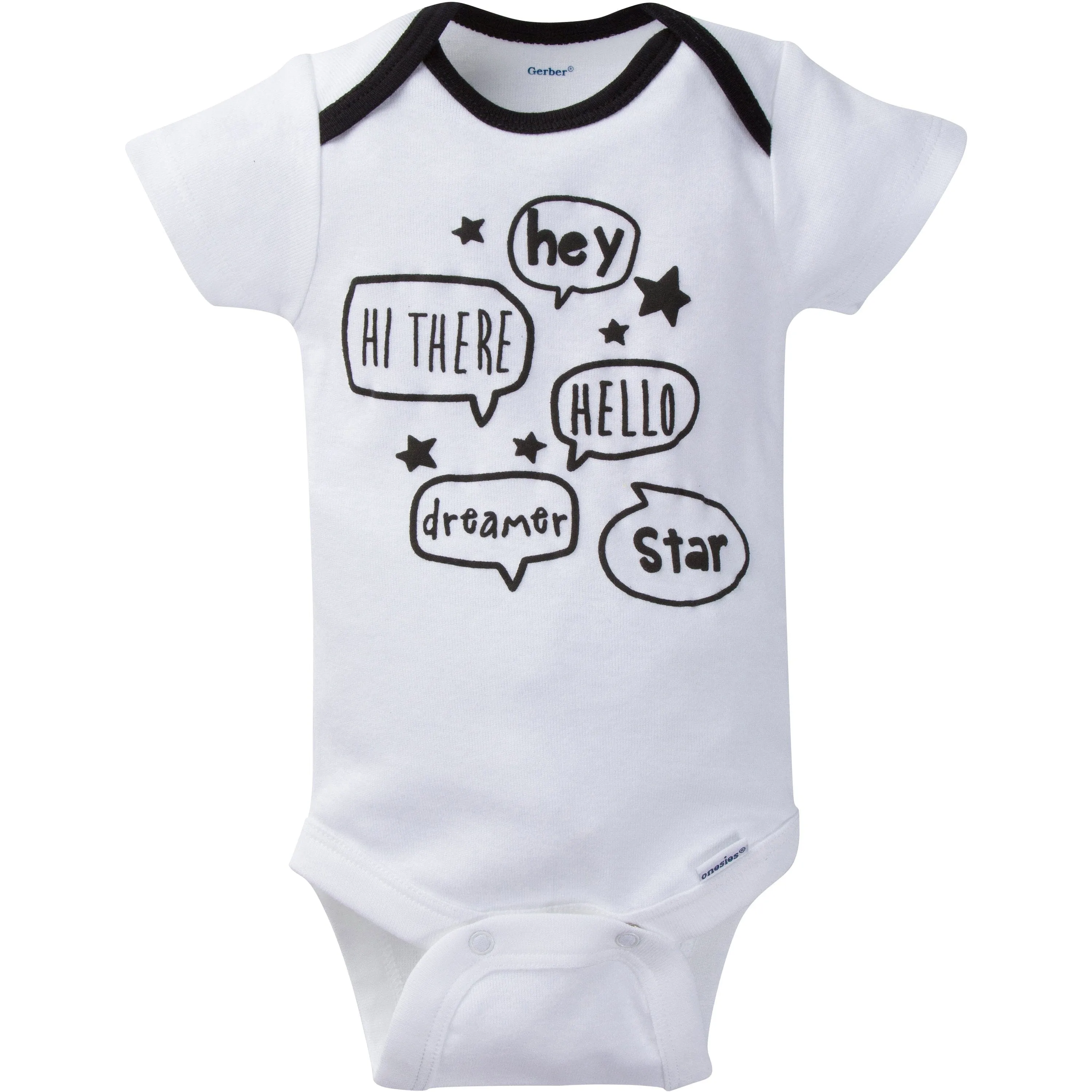 8-Pack Baby Neutral Short Sleeve Stars Onesies Bodysuits Gerber Childrenswea